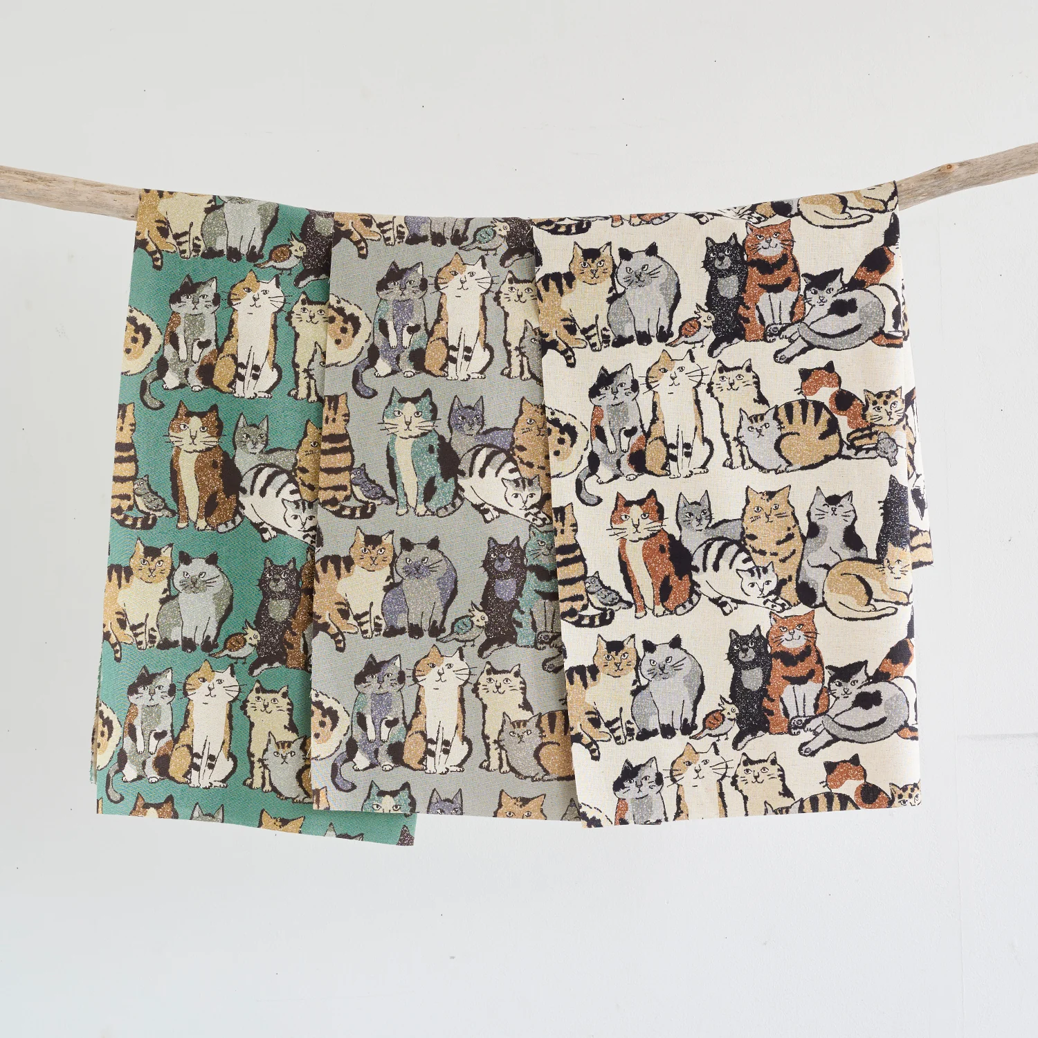 Art Cat Cotton Linen Lightweight Canvas - Blue YGA-86020-1 - Image 2
