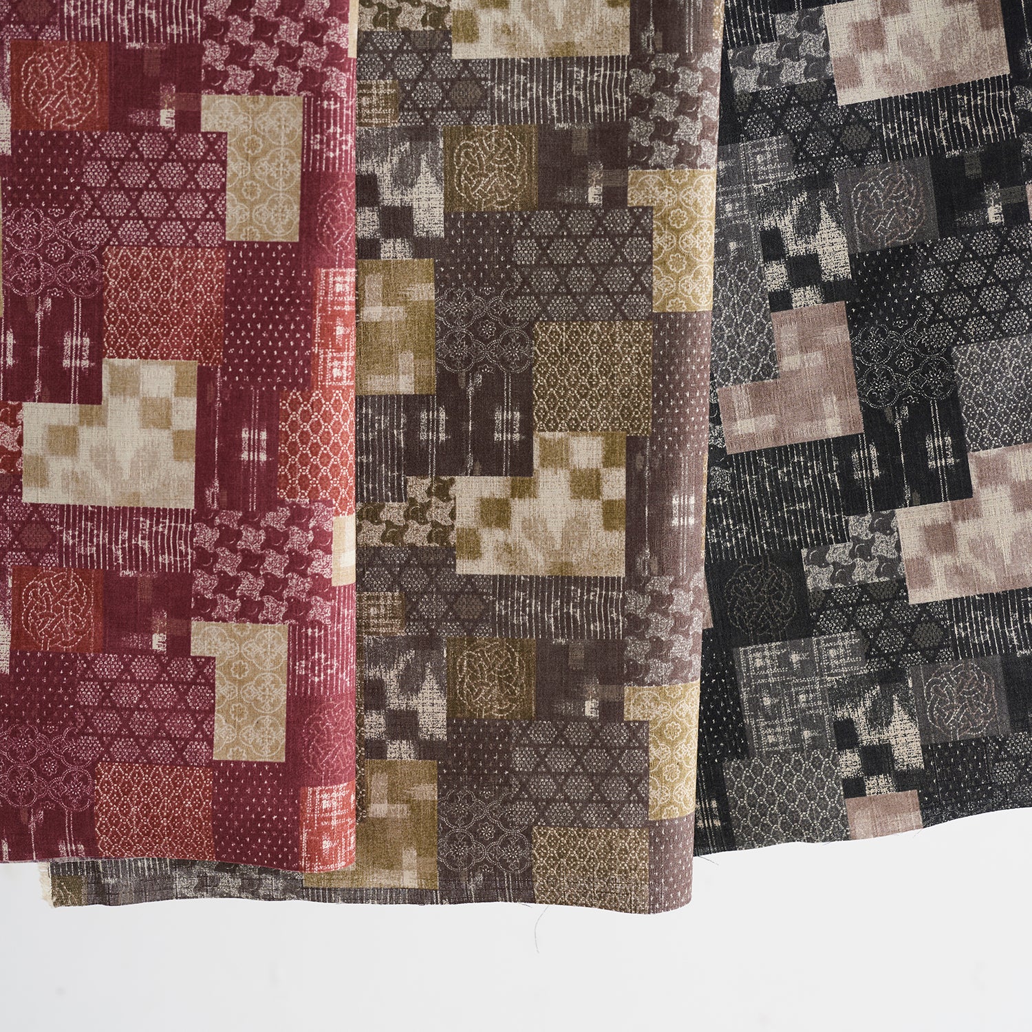 Boro Japan Patchwork Cotton Dobby - Black YKA-36050-1 - Image 4