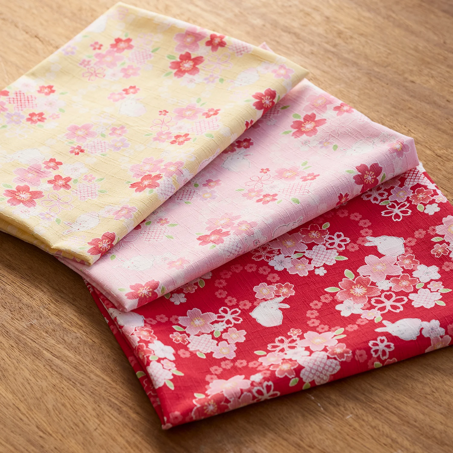 Cherry Blossom Rabbit Cotton Dobby - Pink YGA-89040-1 - Image 3