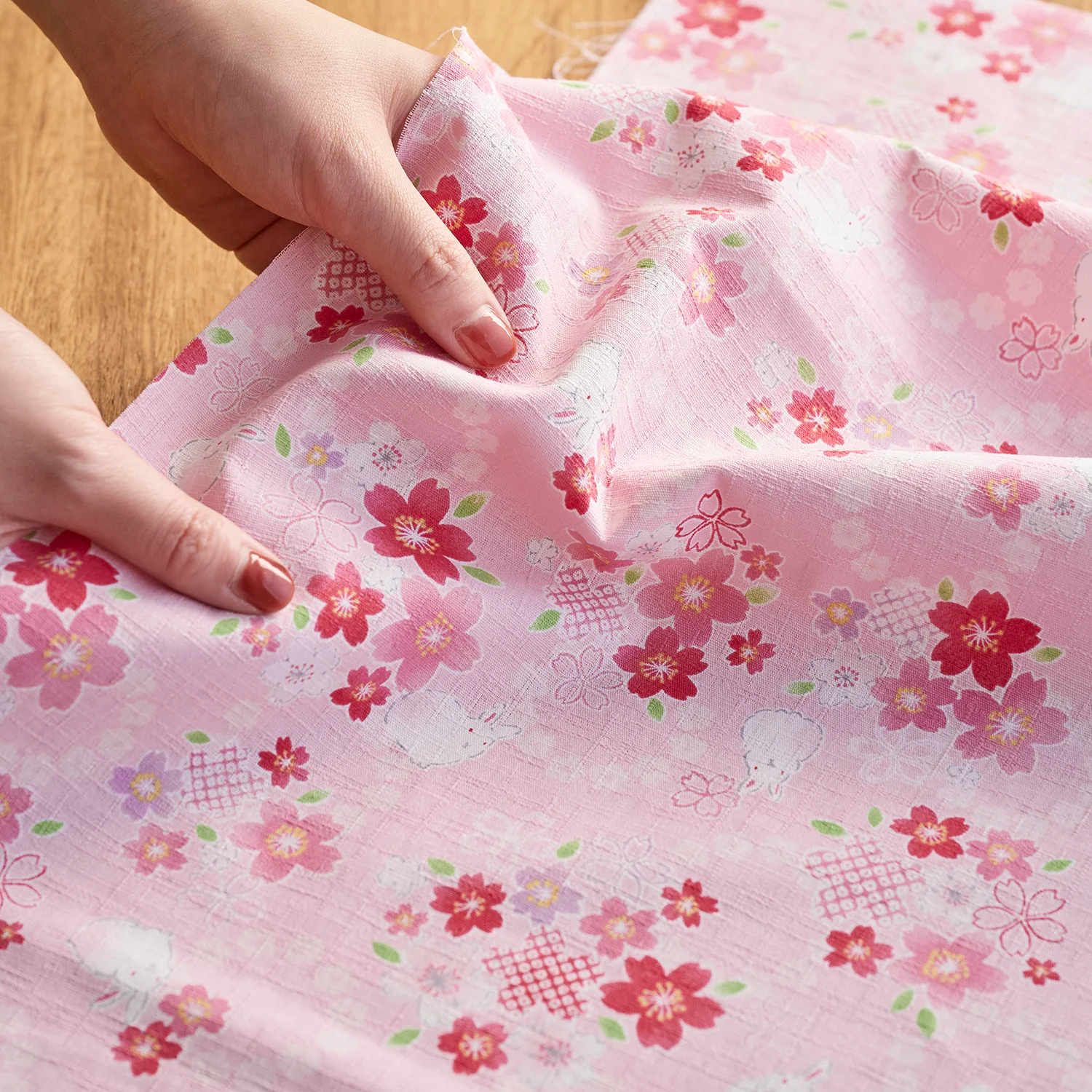 Cherry Blossom Rabbit Cotton Dobby - Pink YGA-89040-1 - Image 5