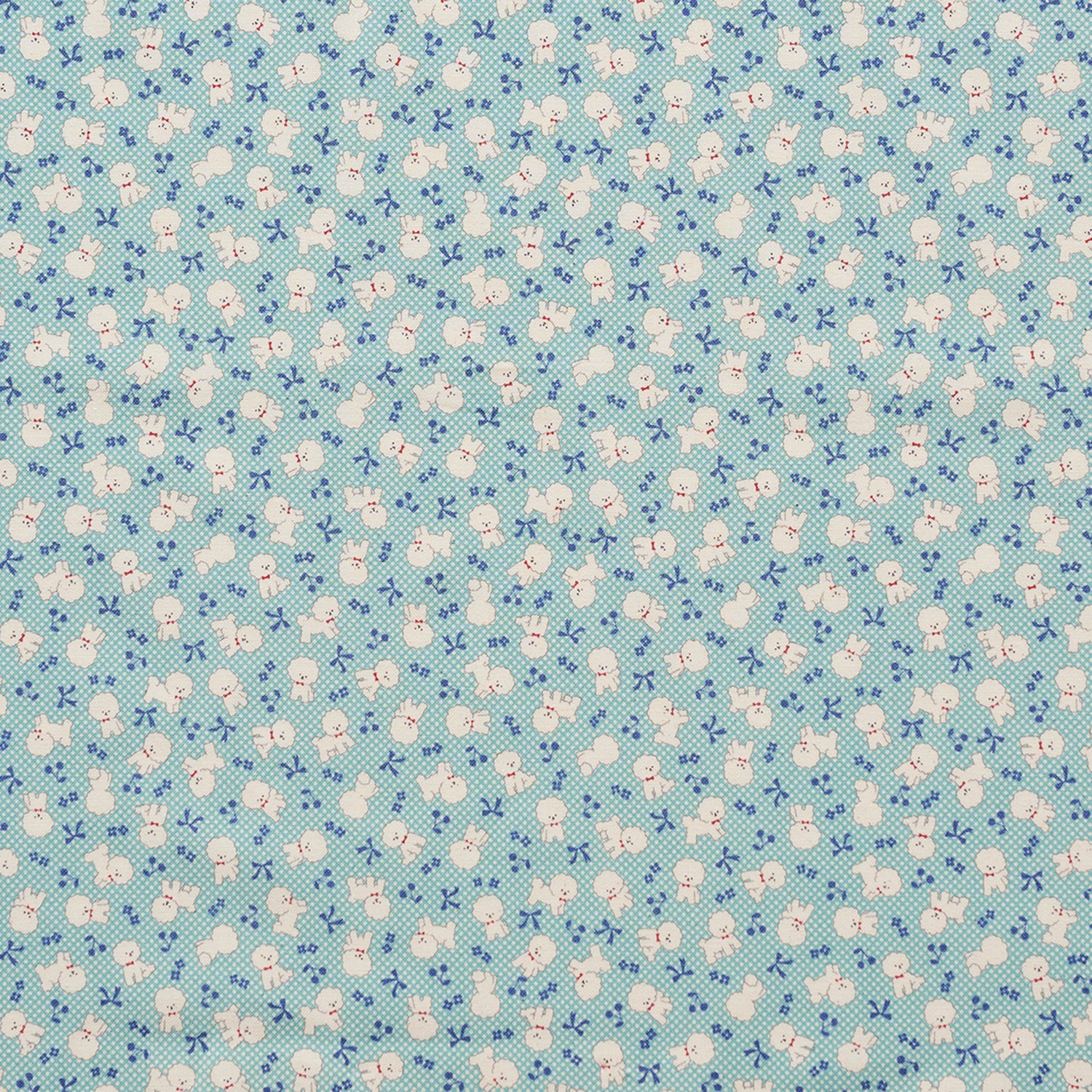 Chibi-pri Bichon Frise Cotton Sheeting - Sax Blue YKA-31040-1 - Image 2