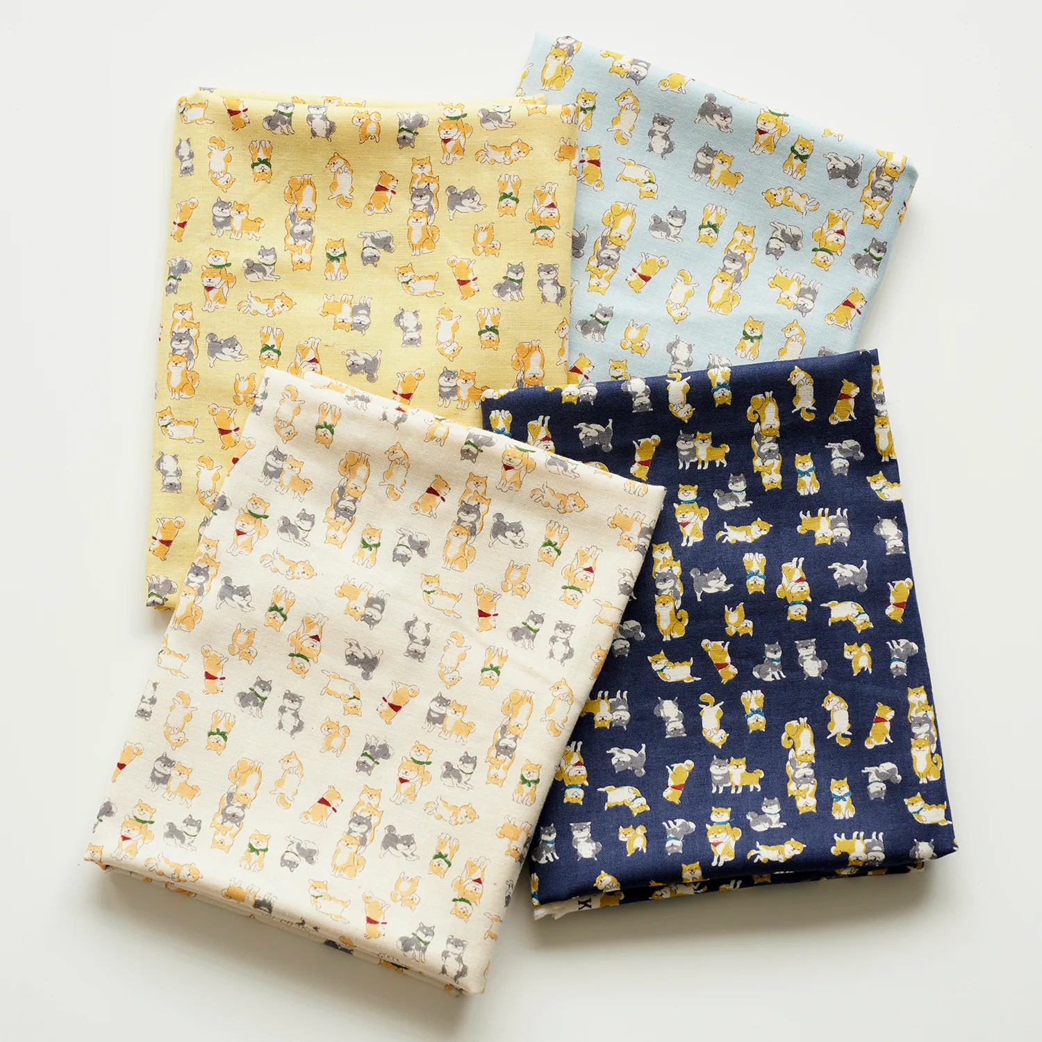 Chibi-pri Shiba Inu Cotton Double Gauze - Sax Blue YKA-29090-1 - Image 4