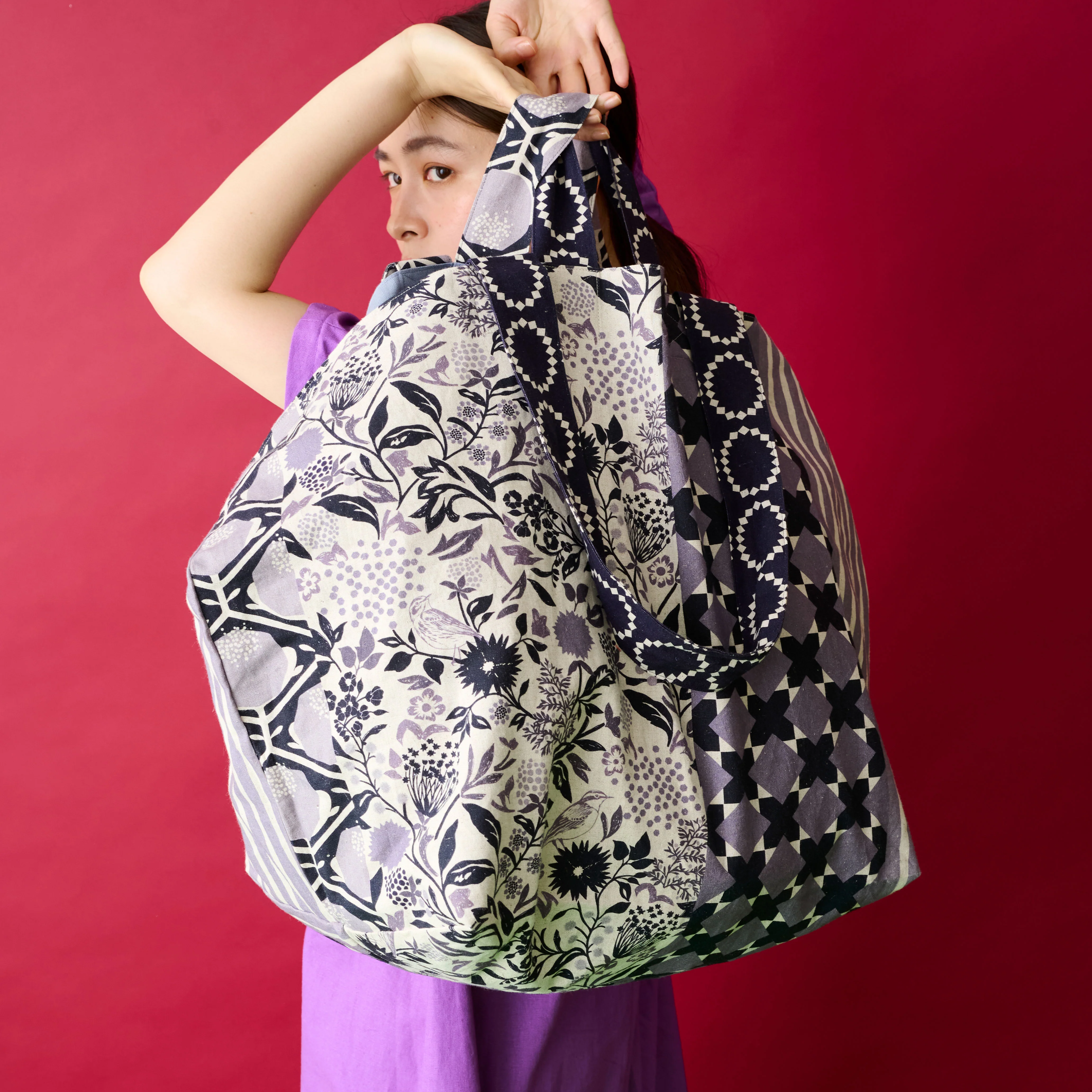 echino And Cotton Linen Canvas - Black EKX-98090-92 - Image 3