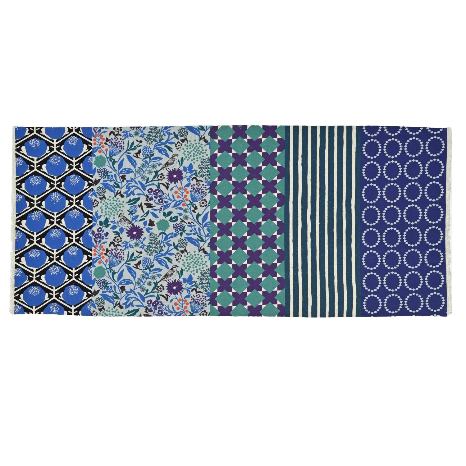 echino And Cotton Linen Canvas - Blue EKX-98090-92