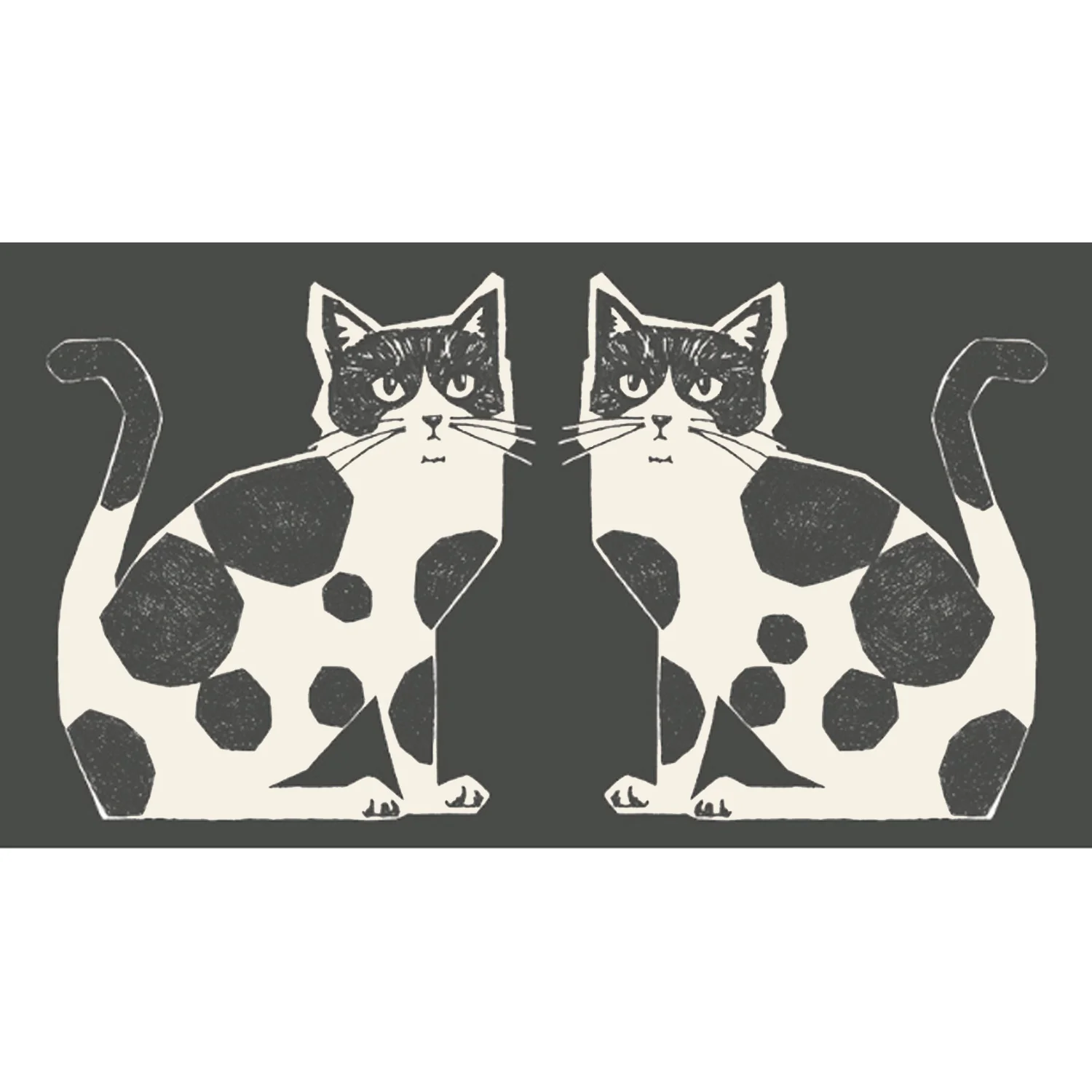 echino Nekonoe TWO CAT Cotton Linen Canvas Panel Fabric EYX-91100-100 - Image 10