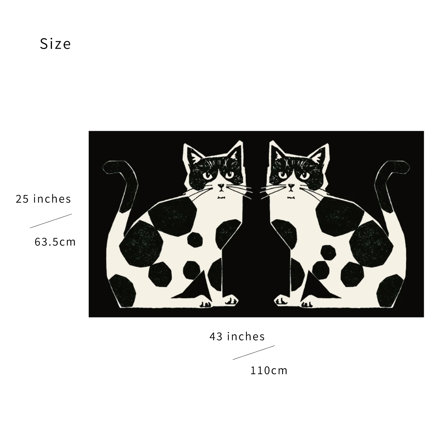 echino Nekonoe TWO CAT Cotton Linen Canvas Panel Fabric EYX-91100-100 - Image 12