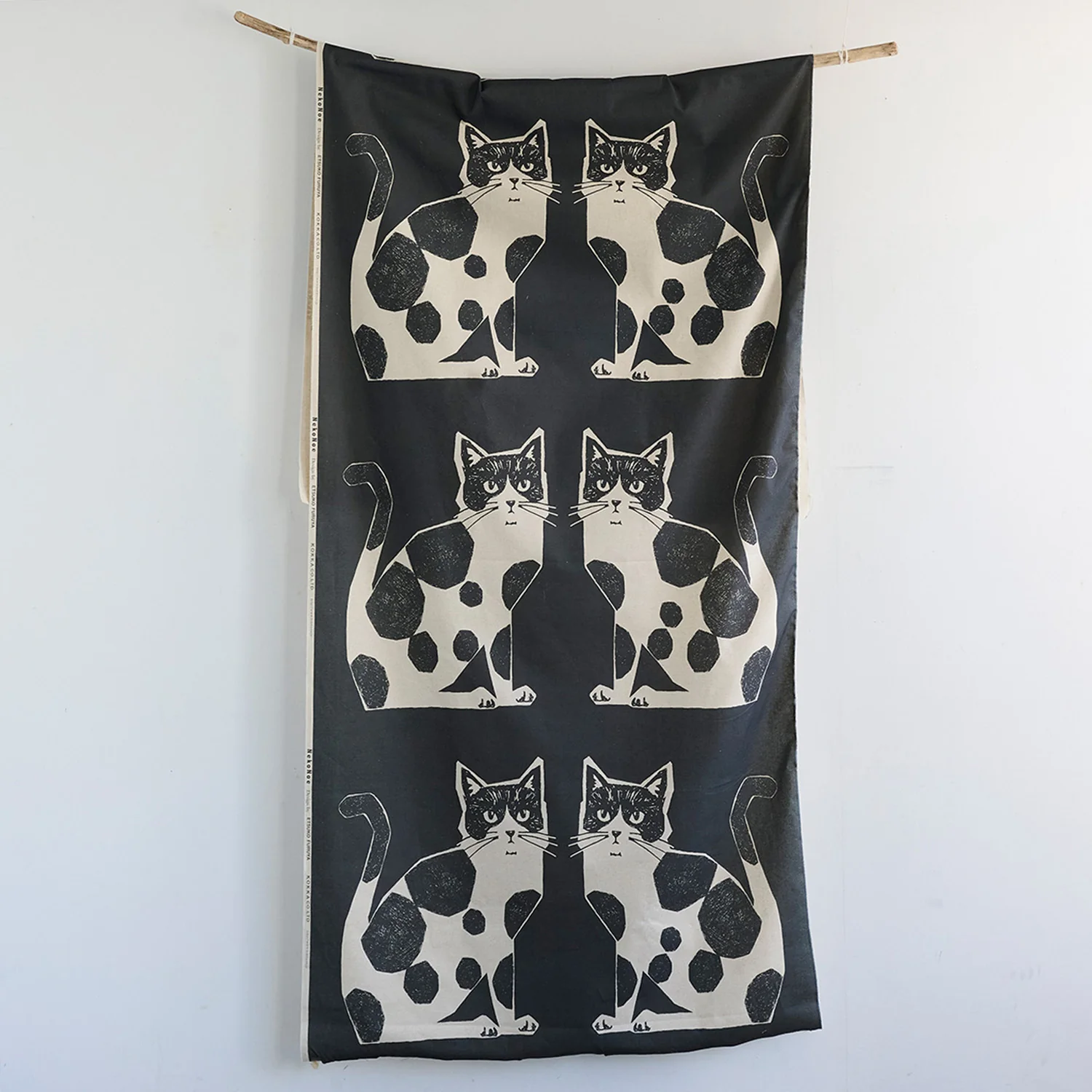 echino Nekonoe TWO CAT Cotton Linen Canvas Panel Fabric EYX-91100-100 - Image 7