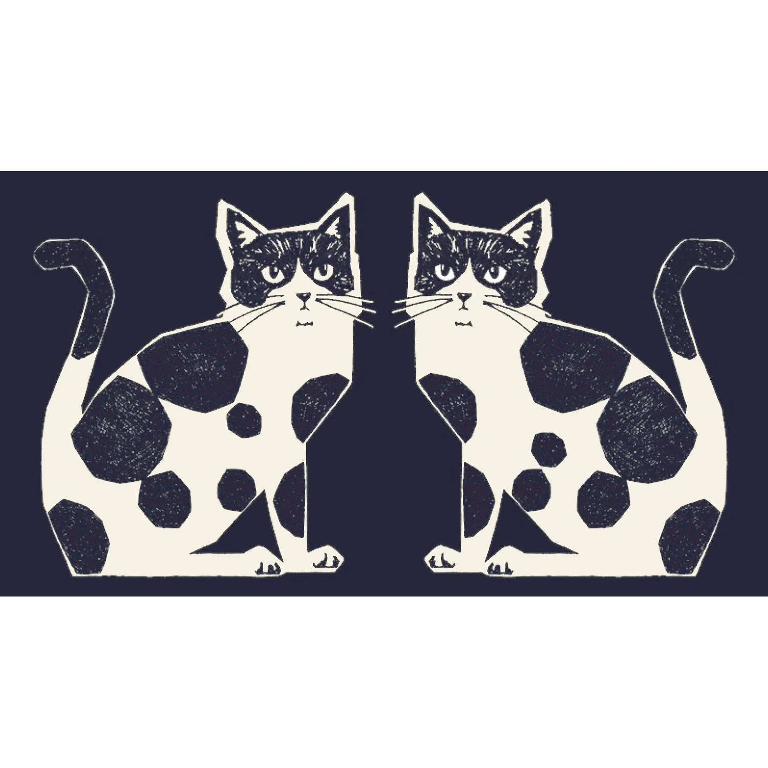 echino Nekonoe TWO CAT Cotton Linen Canvas Panel Fabric EYX-91100-100 - Image 9