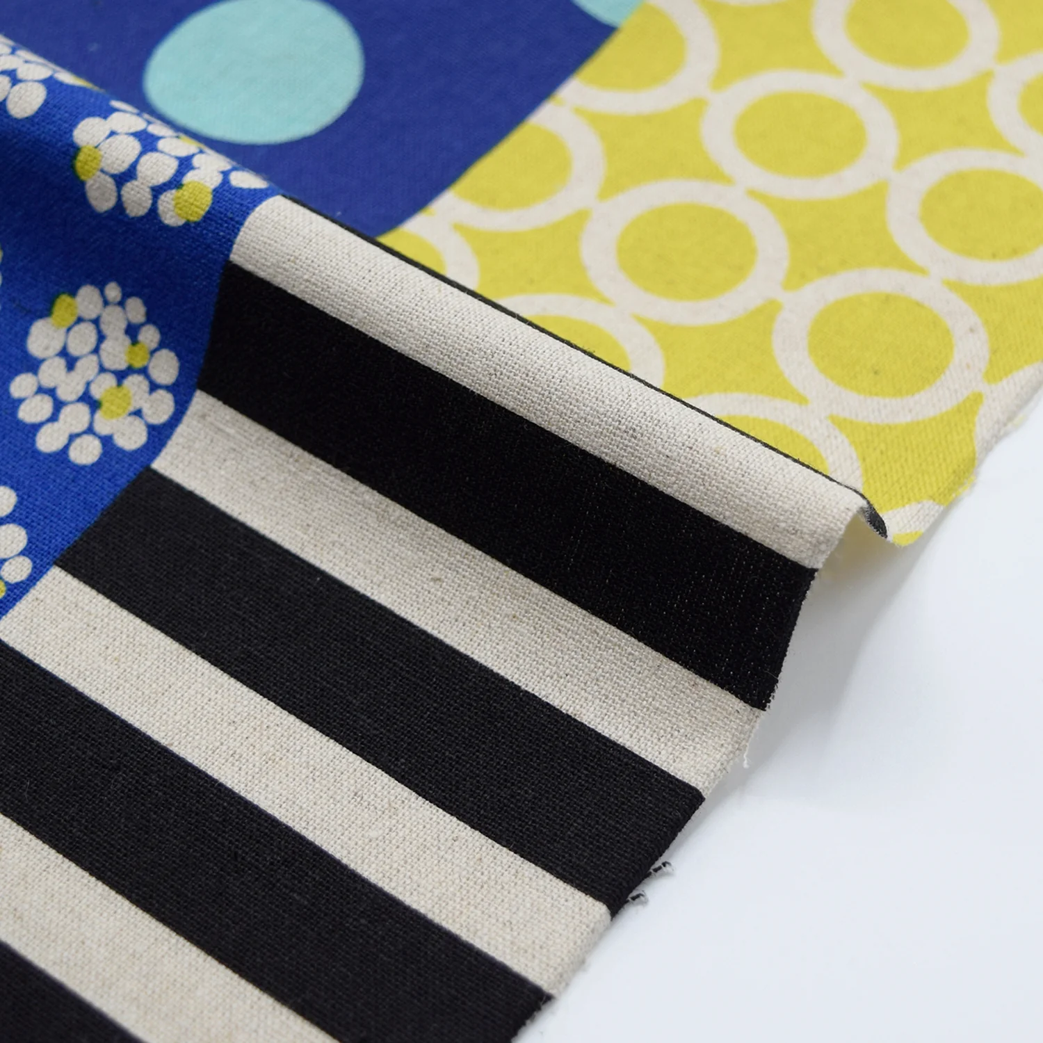 echino Piece Cotton Linen Canvas - Blue EKX-98160-62 - Image 3