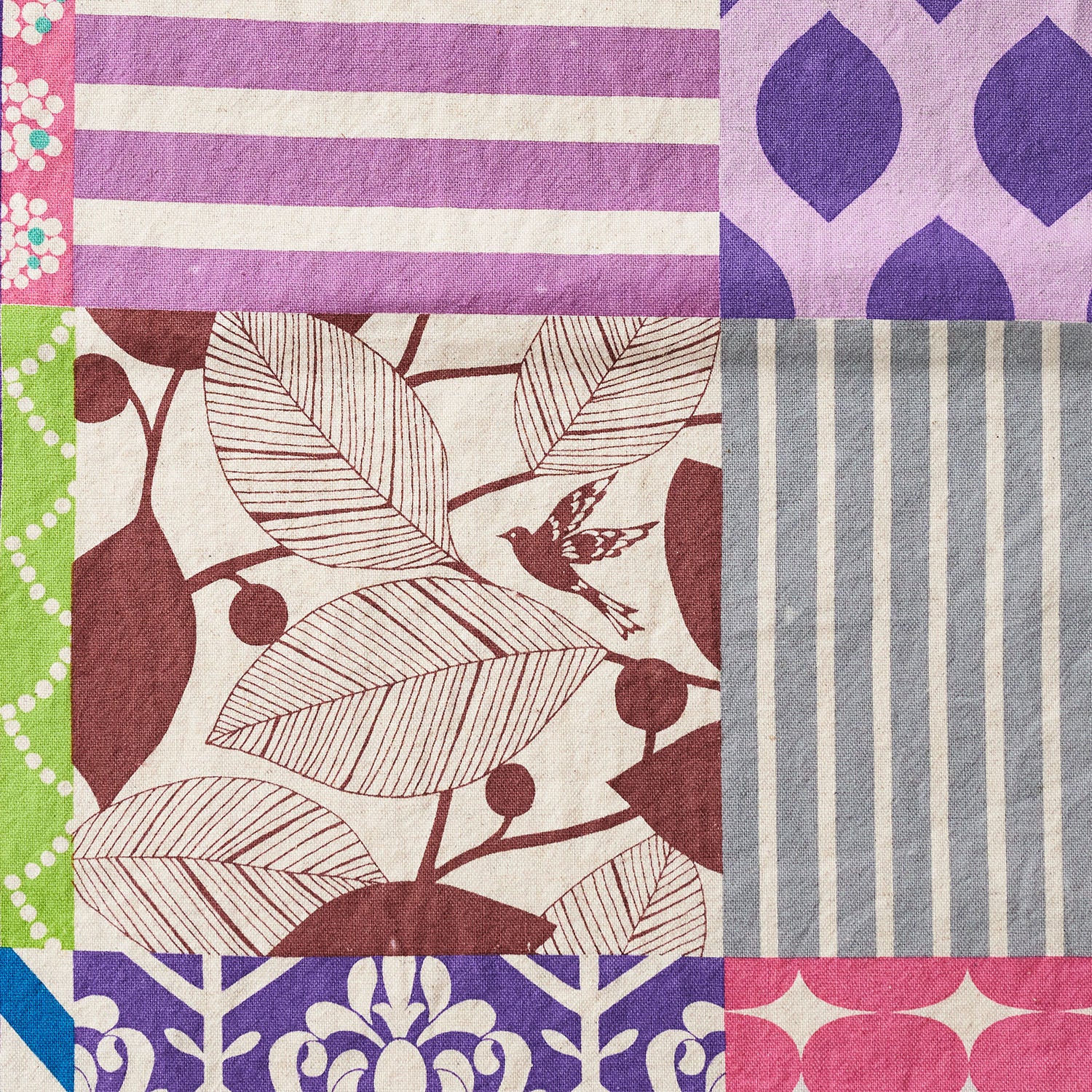 echino Piece Cotton Linen Canvas - Purple EKX-98160-62 - Image 2