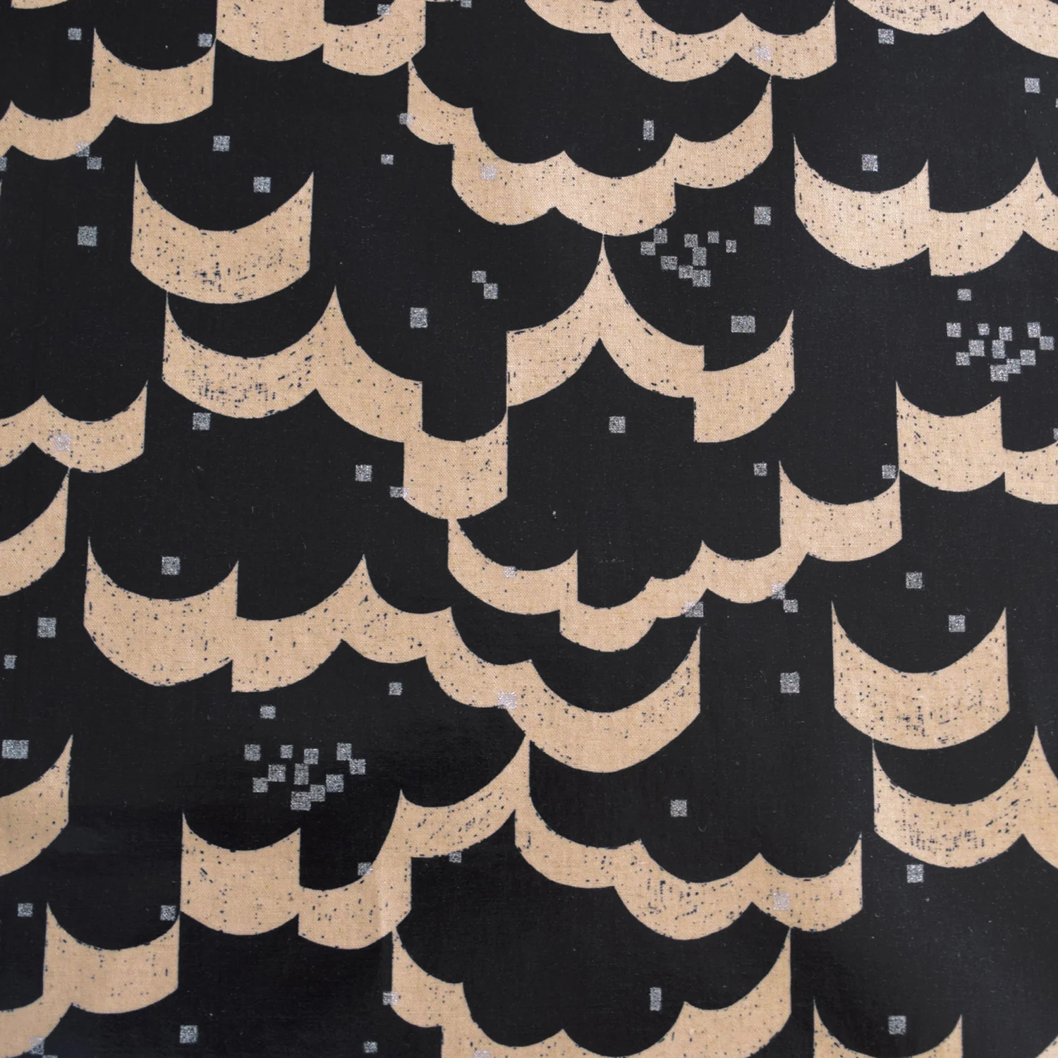 echino Rhombus Cotton Linen Laminated Canvas - Black EKXL-98120-21 - Image 2