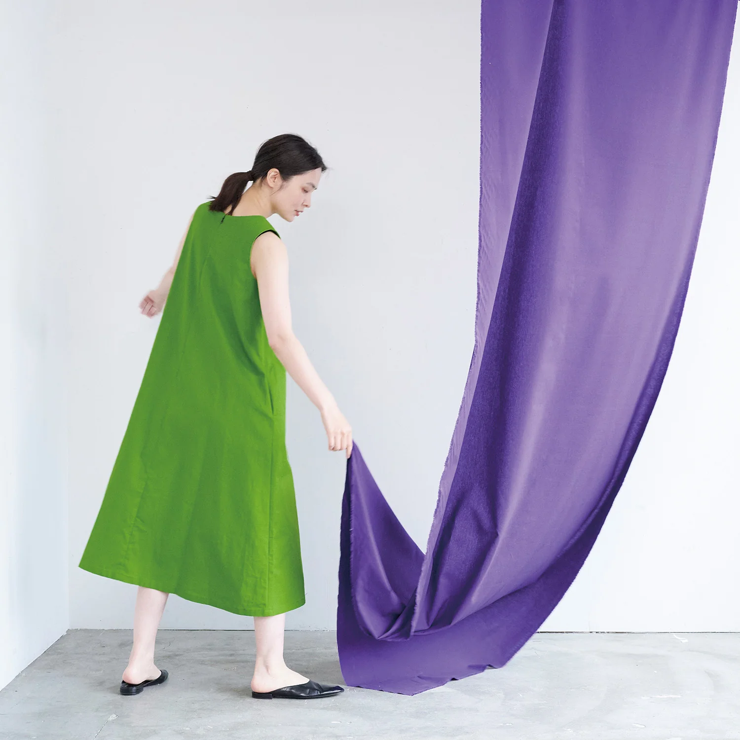 echino Solid Color Cotton Linen Canvas - Turquoise EKX-9800-800 - Image 9