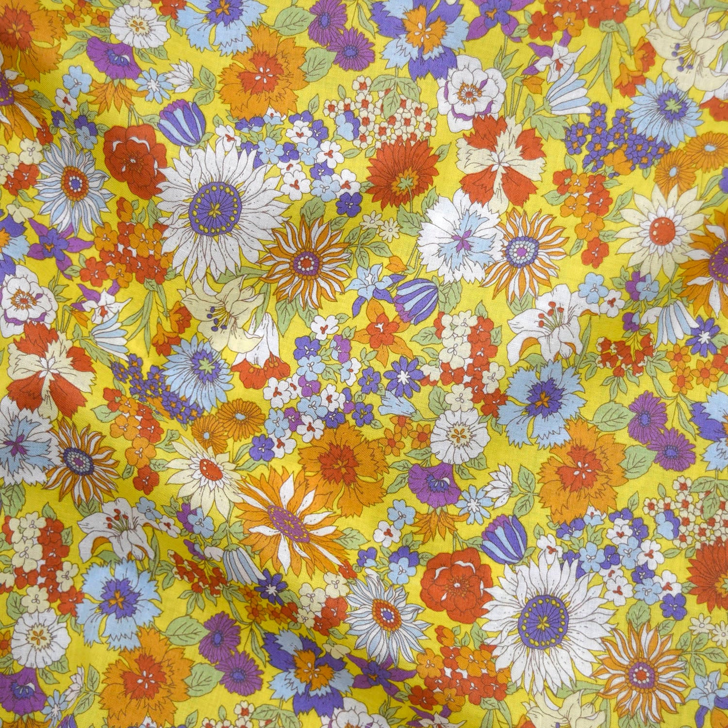 Flownny Sunflowers Cotton Lawn - Yellow NFA-1000-2
