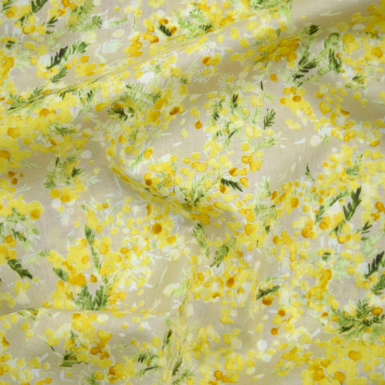 Flownny Mimosa Cotton Lawn - Beige NFA-1030-32