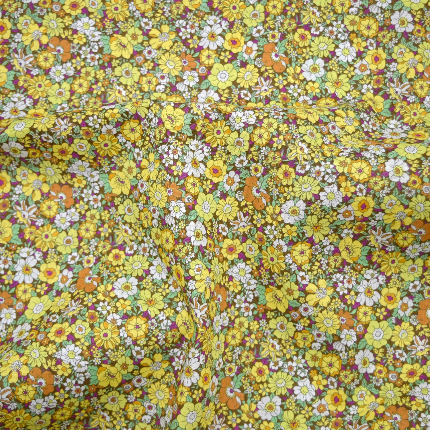 Flownny Mini Flowers Cotton Lawn - Yellow NFA-1030-31