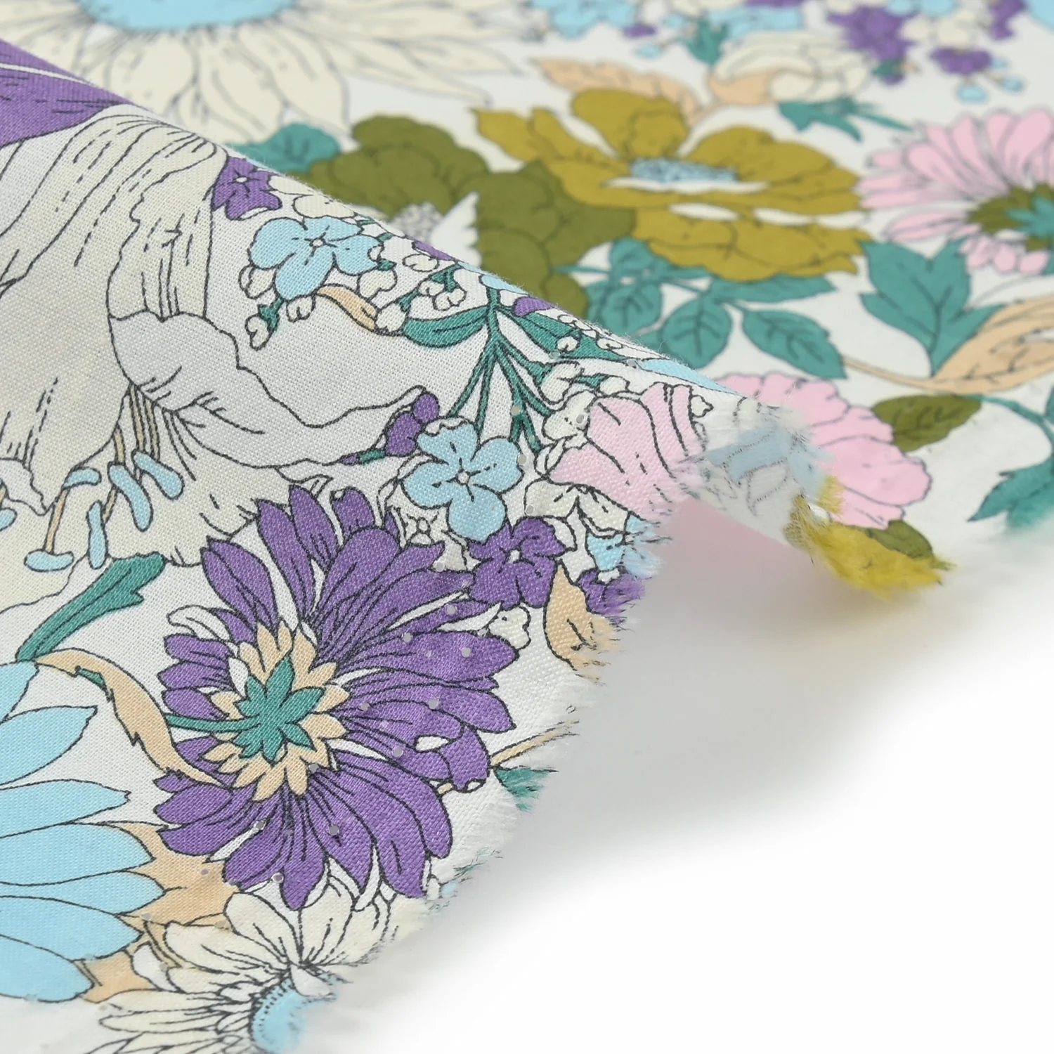 Flownny Summer Flowers Cotton Lawn - Yellow NFA-1000-5 - Image 3