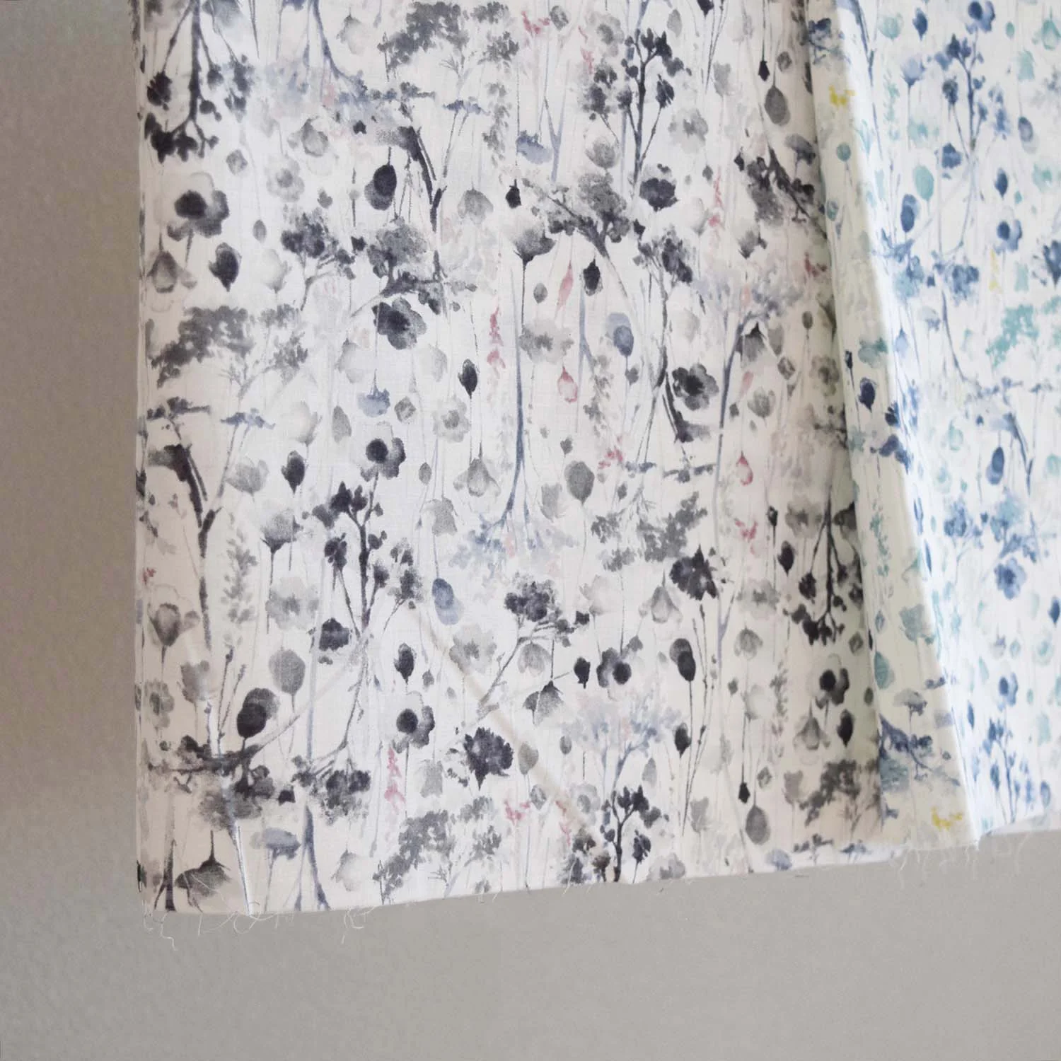 Flownny Watercolor Style Floral Cotton Lawn - Grey NFA-1030-33 - Image 4