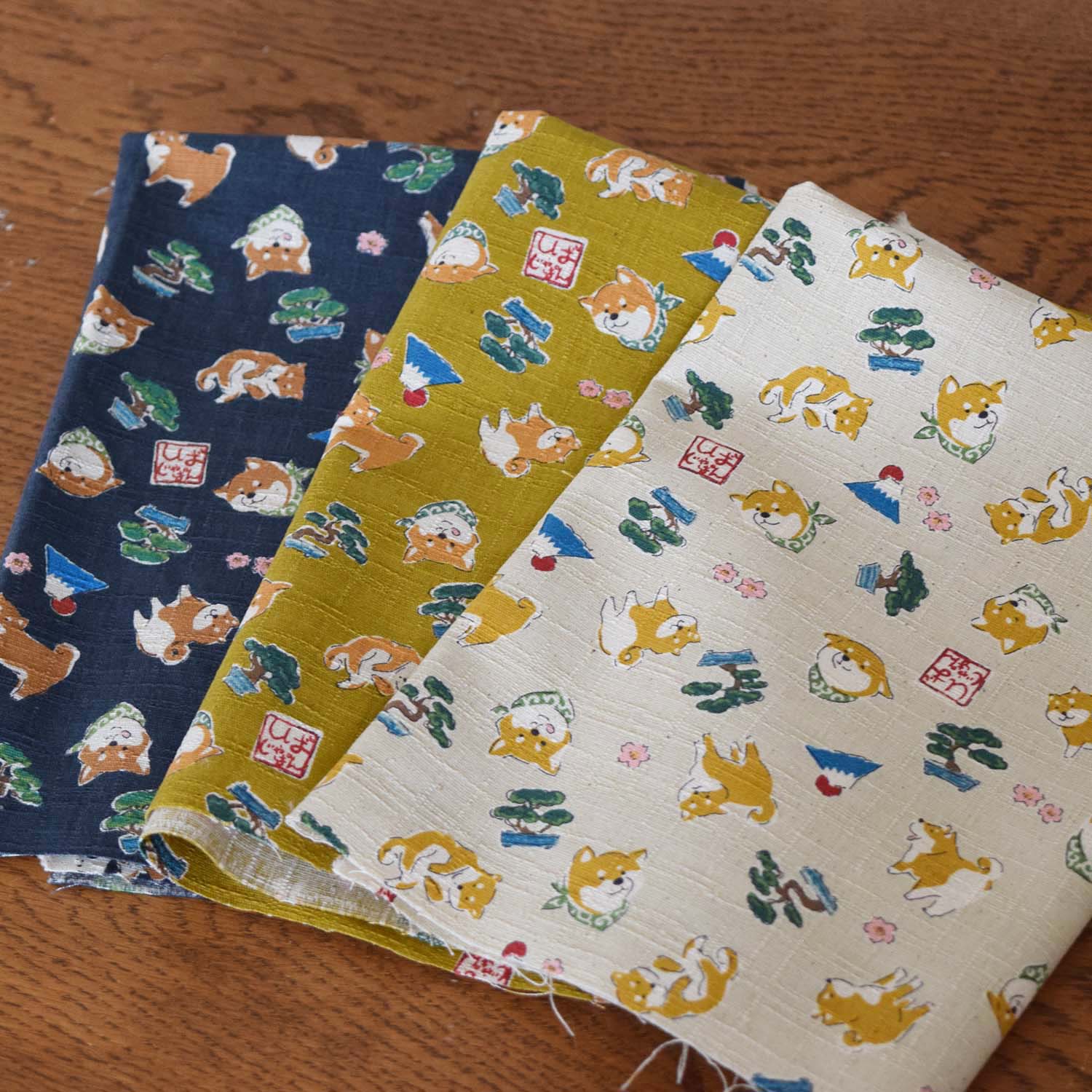 Funny Japan Shiba Inu Cotton Dobby - Navy YKA-31060-2 - Image 6