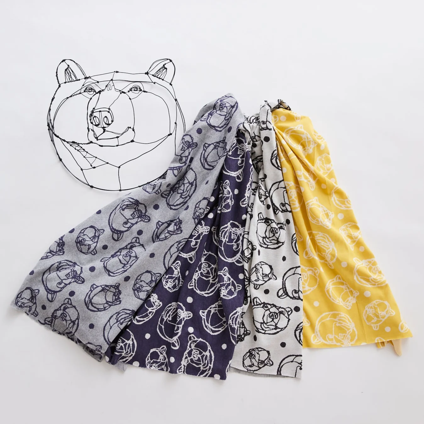 +HAyU Bear Cotton Knit Jacquard - Yellow EGX-7715-1 - Image 5