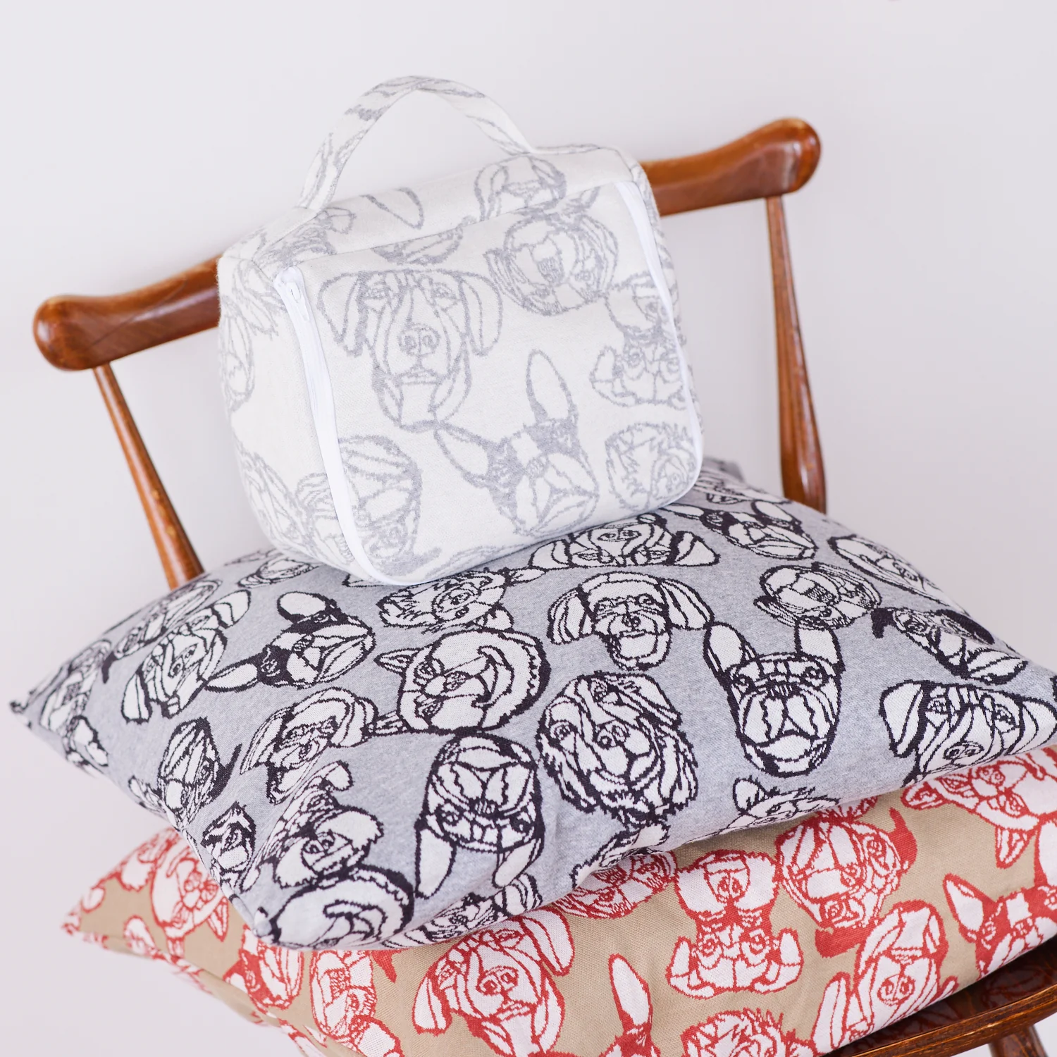+HAyU Dog Cotton Knit Jacquard - Grey EGX-7715-2 - Image 6