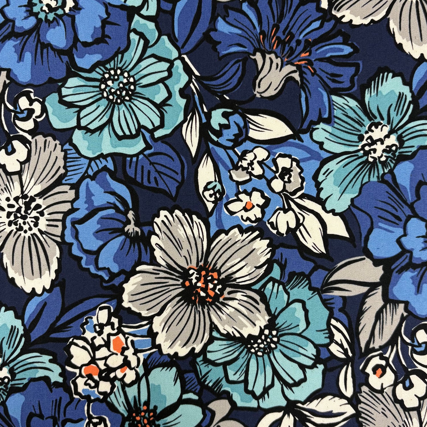 Jambo Floral Cotton Oxford - Blue YGA-89030-2