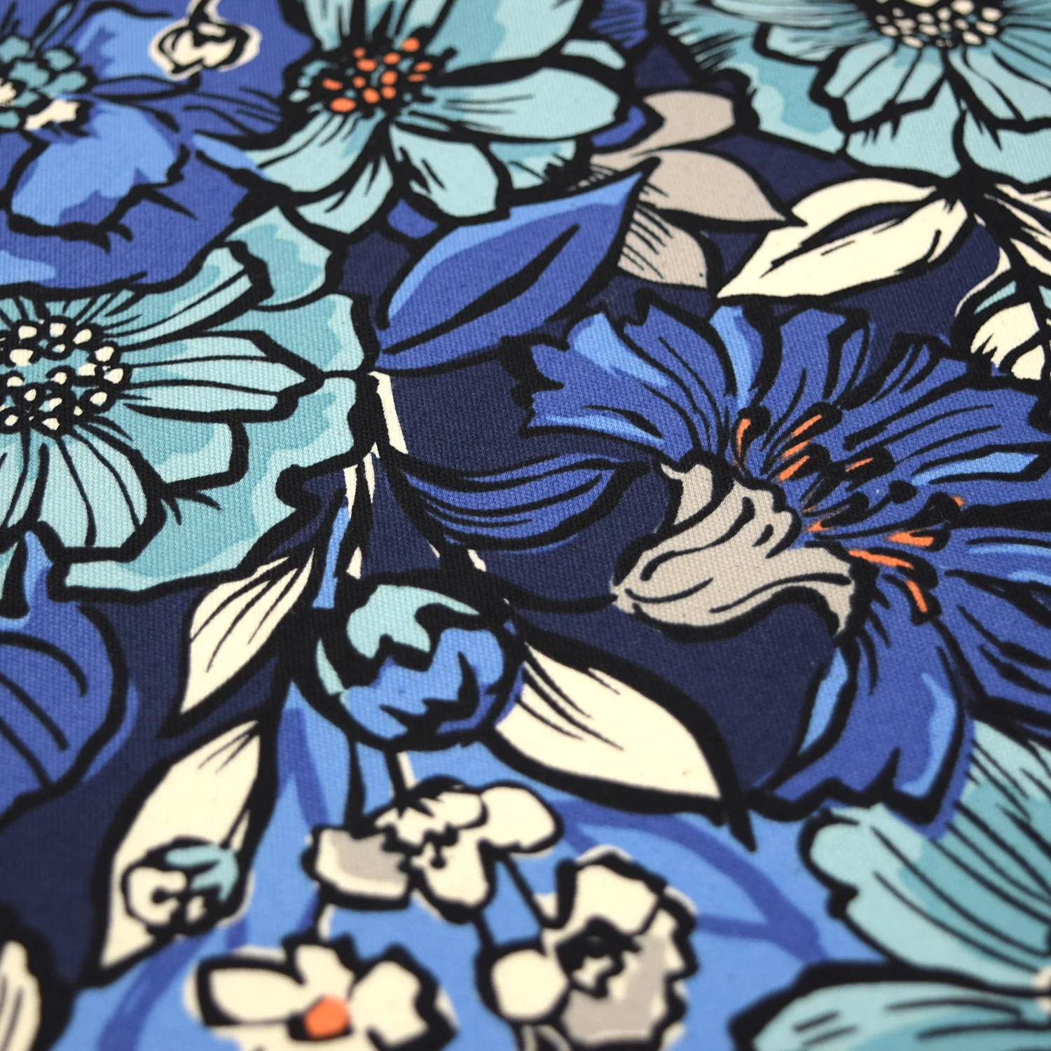 Jambo Floral Cotton Oxford - Blue YGA-89030-2 - Image 2