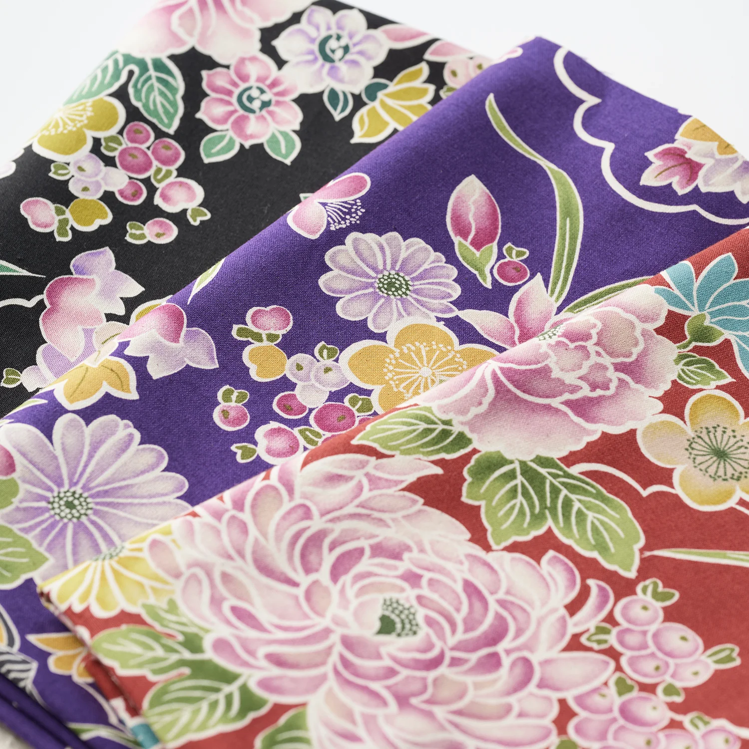 Japanese Floral Prints Cotton Sheeting - Purple YKA-19100-1 - Image 5