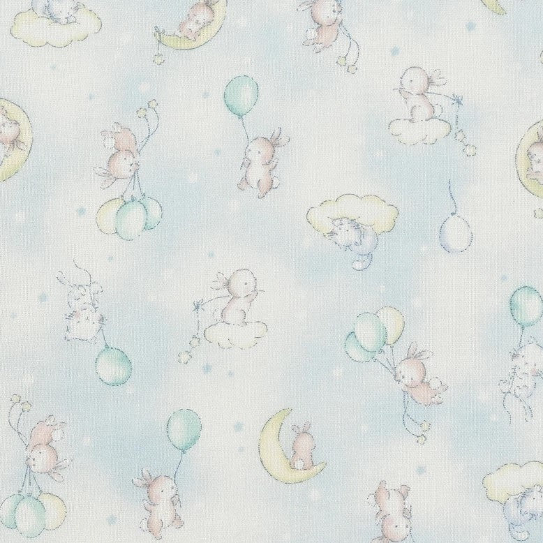 Kitty-cat and Bunny Cotton Double Gauze - Sax Blue YPA-66020-2