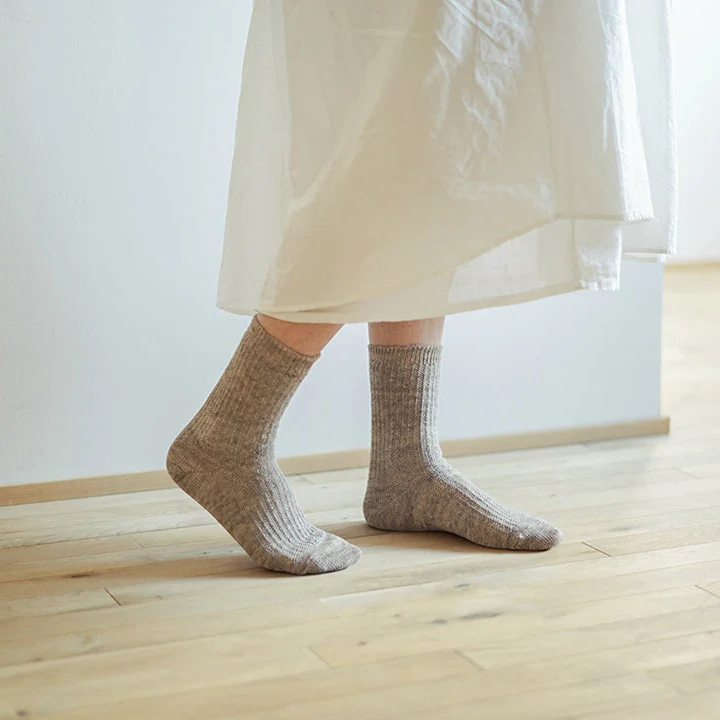 [Kokka Lifestyle] Linen Ribbed Socks - Image 2