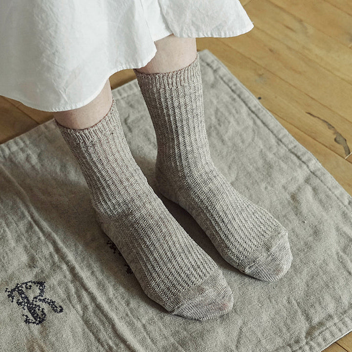 [Kokka Lifestyle] Linen Ribbed Socks - Image 3