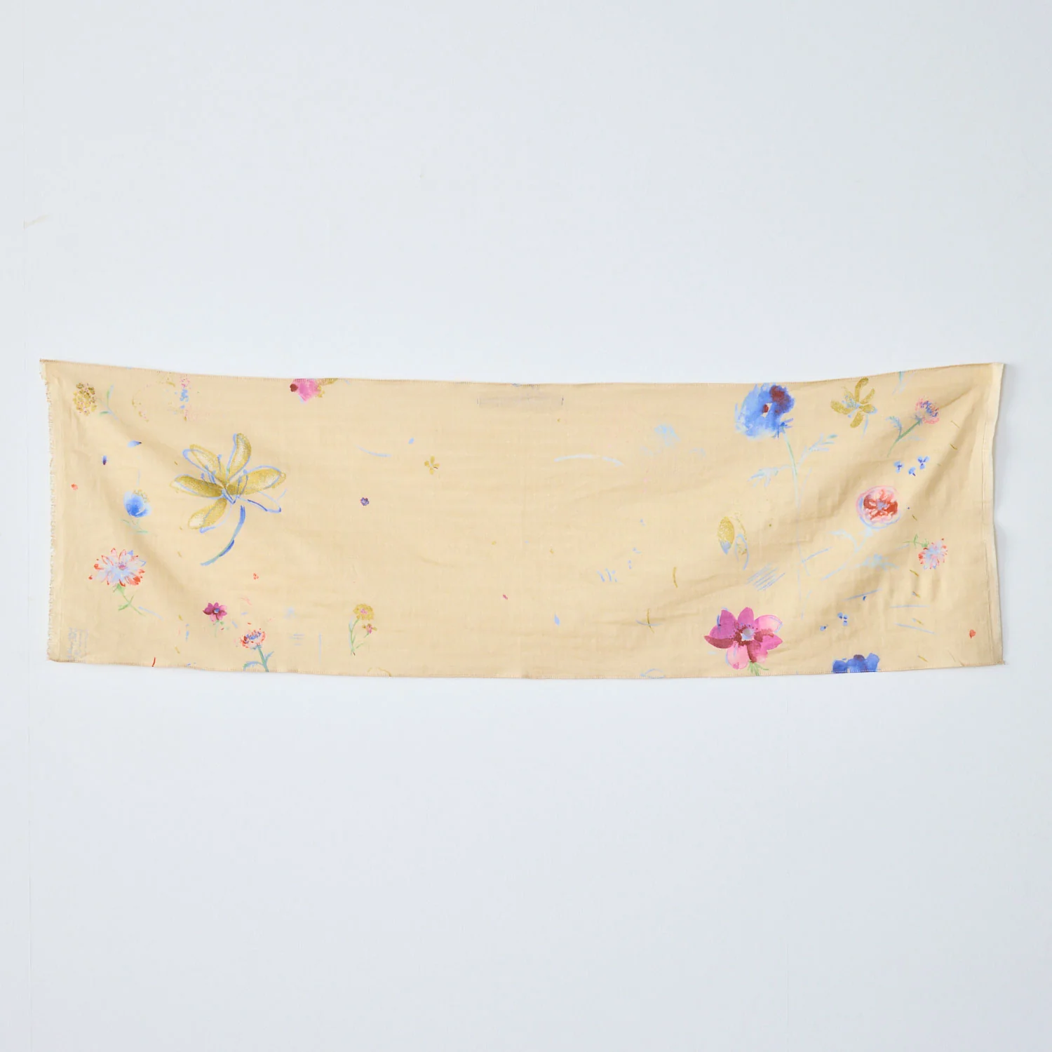 [Kokka Lifestyle] nani IRO Double Gauze Tenugui - Hana no toki niwa - Light Beige