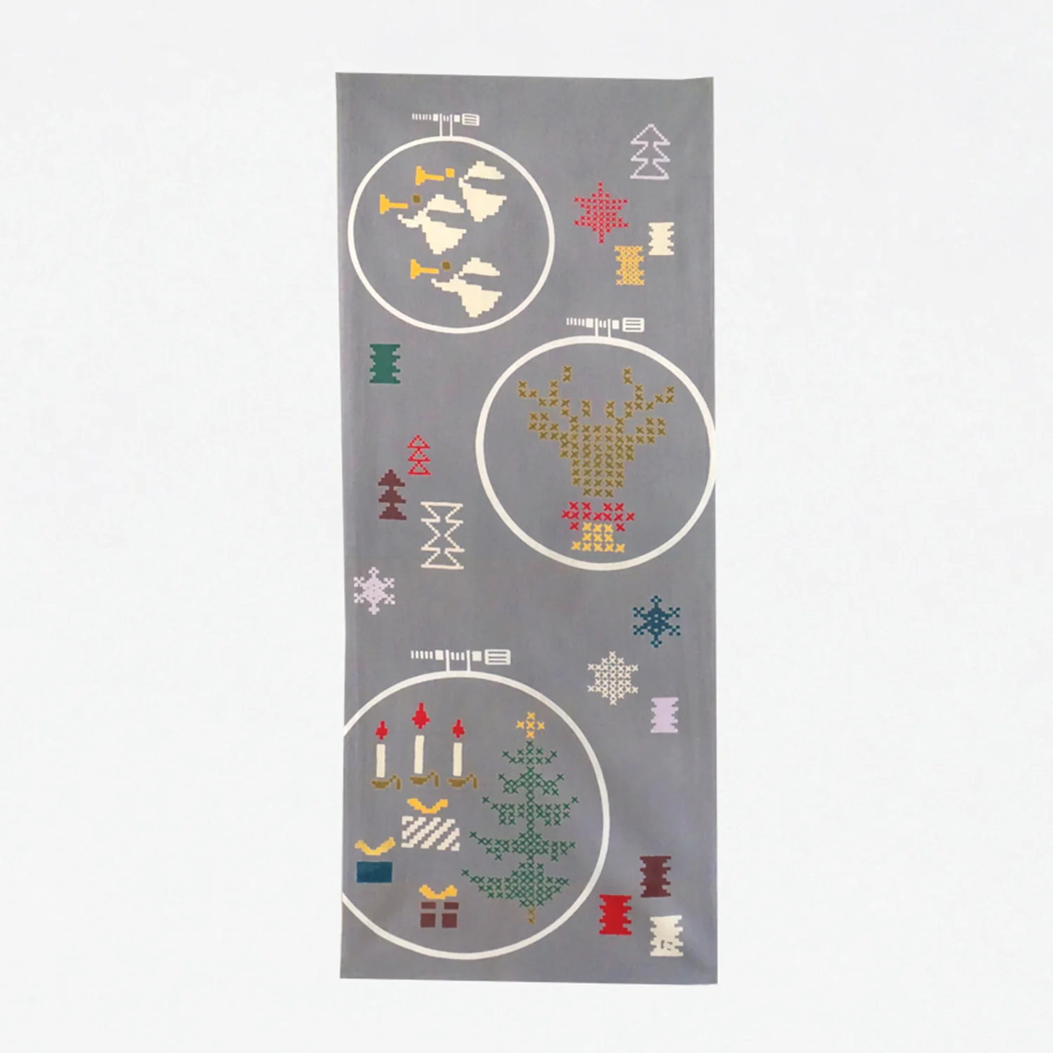 [Kokka Lifestyle] Nijiyura Cotton Tenugui - Winter Embroidery
