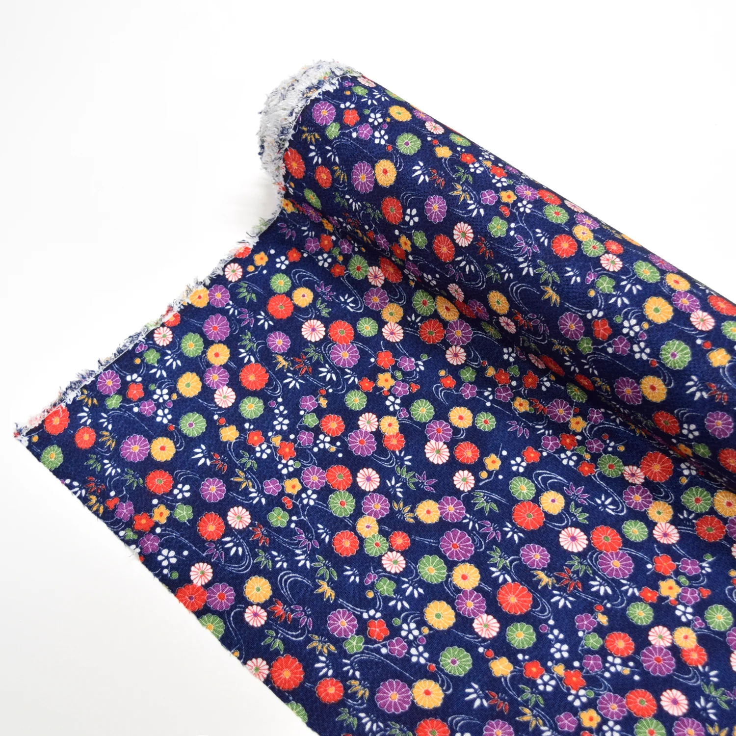 Kyo-Yuzen Rayon Chirimen Fabric - Japanese Garden [28" Width] LS-011-1 - Image 3