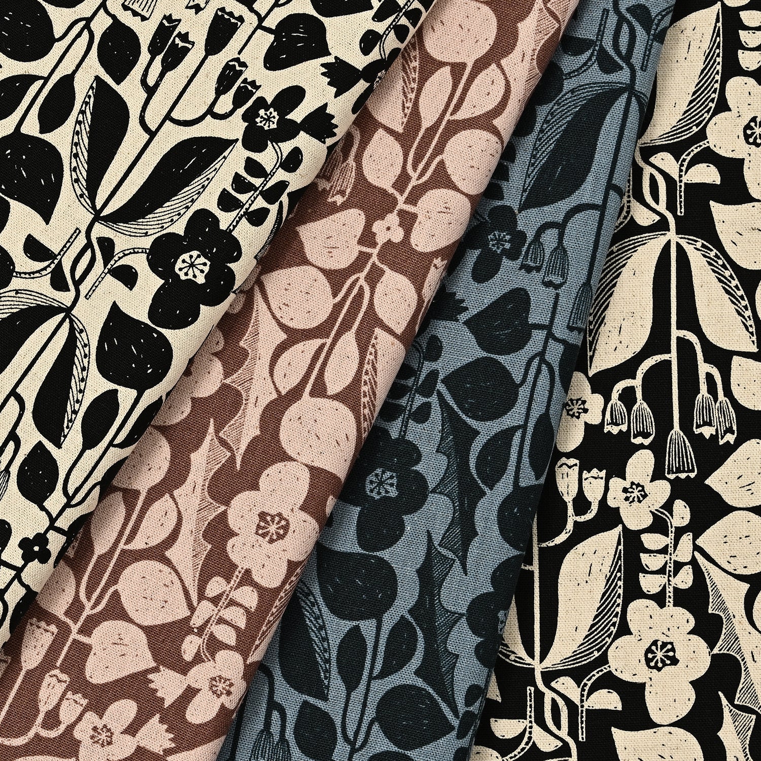Linnea Botanical Cotton Linen Canvas - Brown x Pink YKA-29060-1 - Image 5