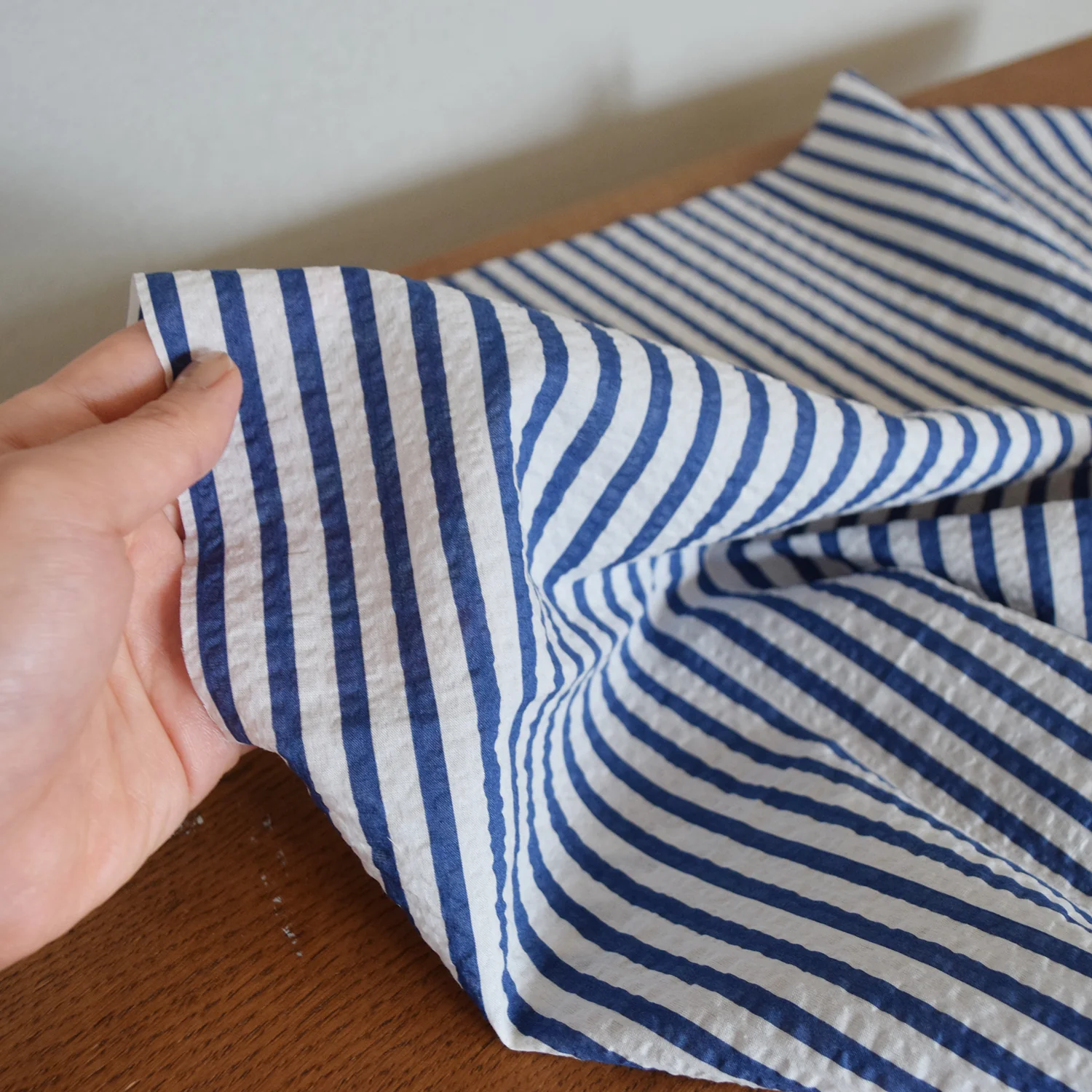 Marine Stripe Textured Cotton Lawn - Navy NCA-91180-181 - Image 10