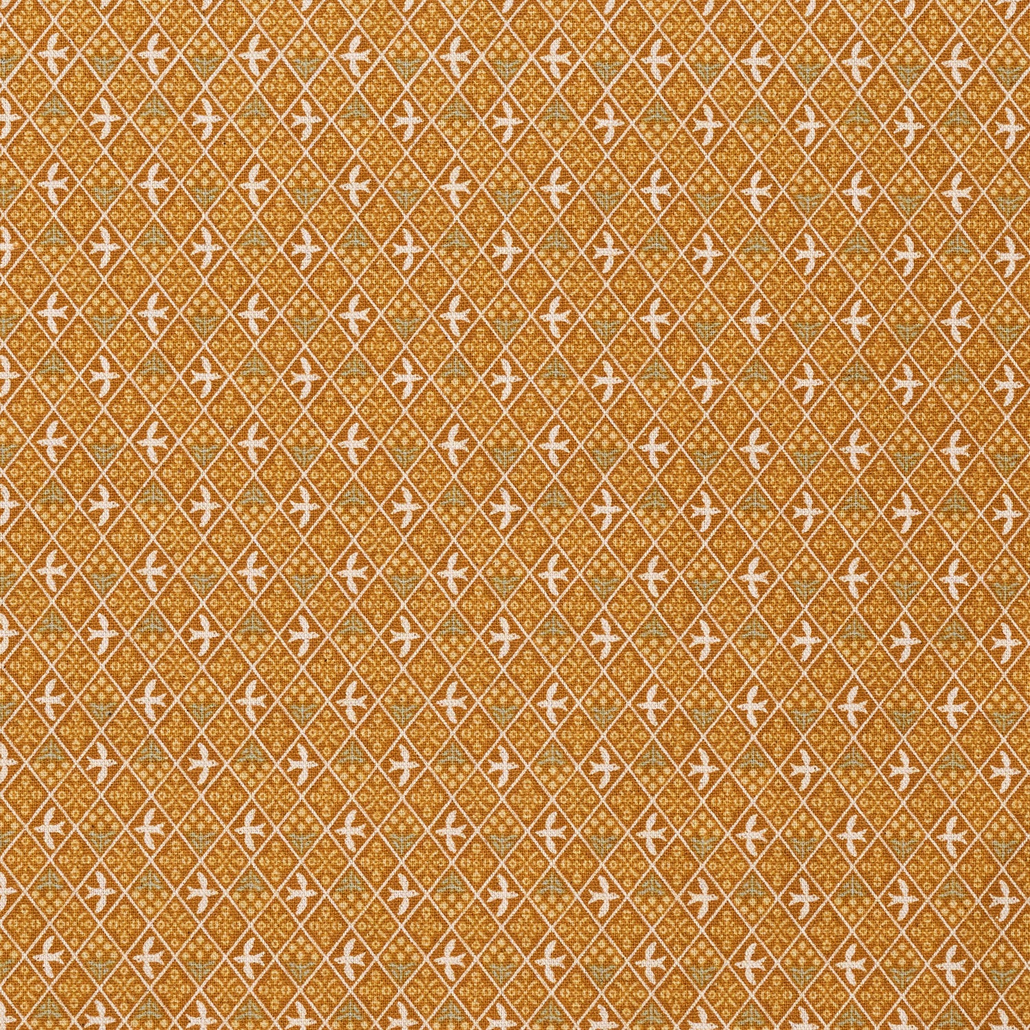 Mimosa Birds Cotton Linen Canvas - Camel YKA-41070-1