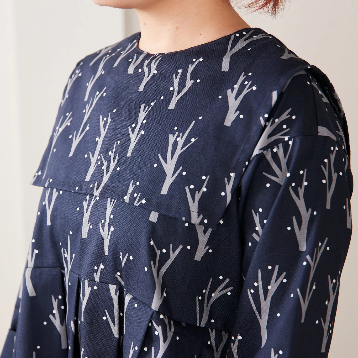 MUDDY WORKS Flowering Tree Organic Cotton Oxford - Light Grey EKX-137-1 - Image 5