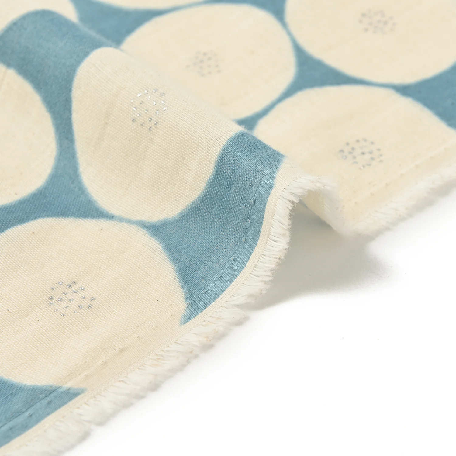 MUDDY WORKS Mini Anpan Cotton Double Gauze - Aqua Blue x Silver Glitter - Image 2
