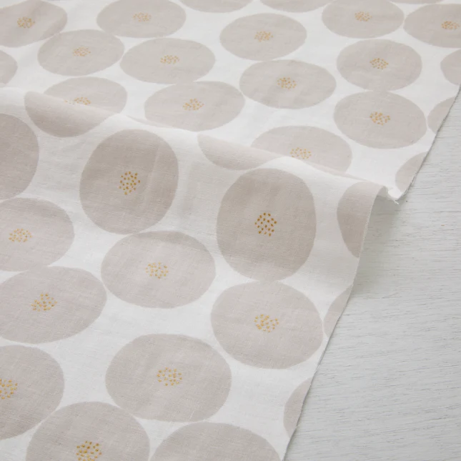 MUDDY WORKS Mini Anpan Cotton Double Gauze - Light Beige x Gold Glitter - Image 2