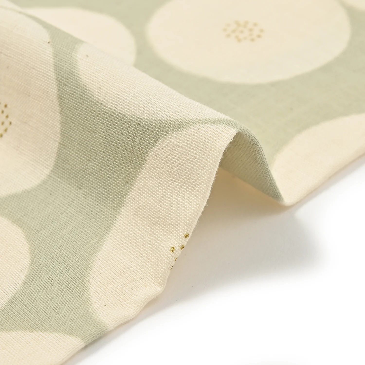 MUDDY WORKS Mini Anpan Cotton Double Gauze - Pale Green x Gold Glitter - Image 2