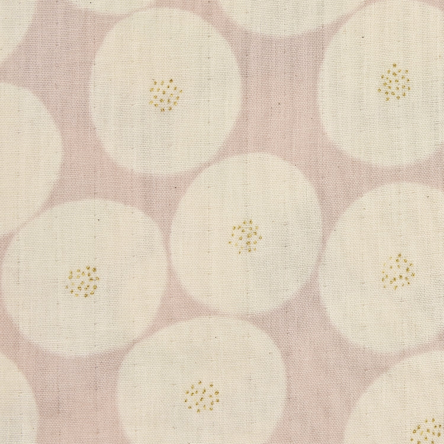 MUDDY WORKS Mini Anpan Cotton Double Gauze - Pink x White x Gold Glitter