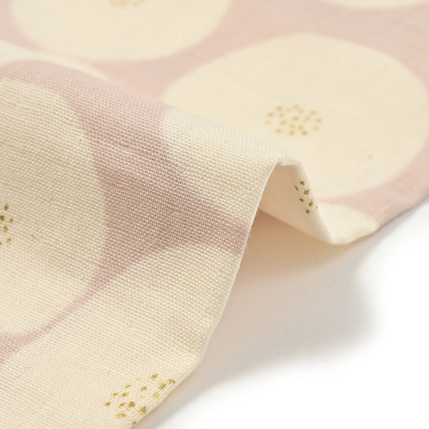 MUDDY WORKS Mini Anpan Cotton Double Gauze - Pink x White x Gold Glitter - Image 2