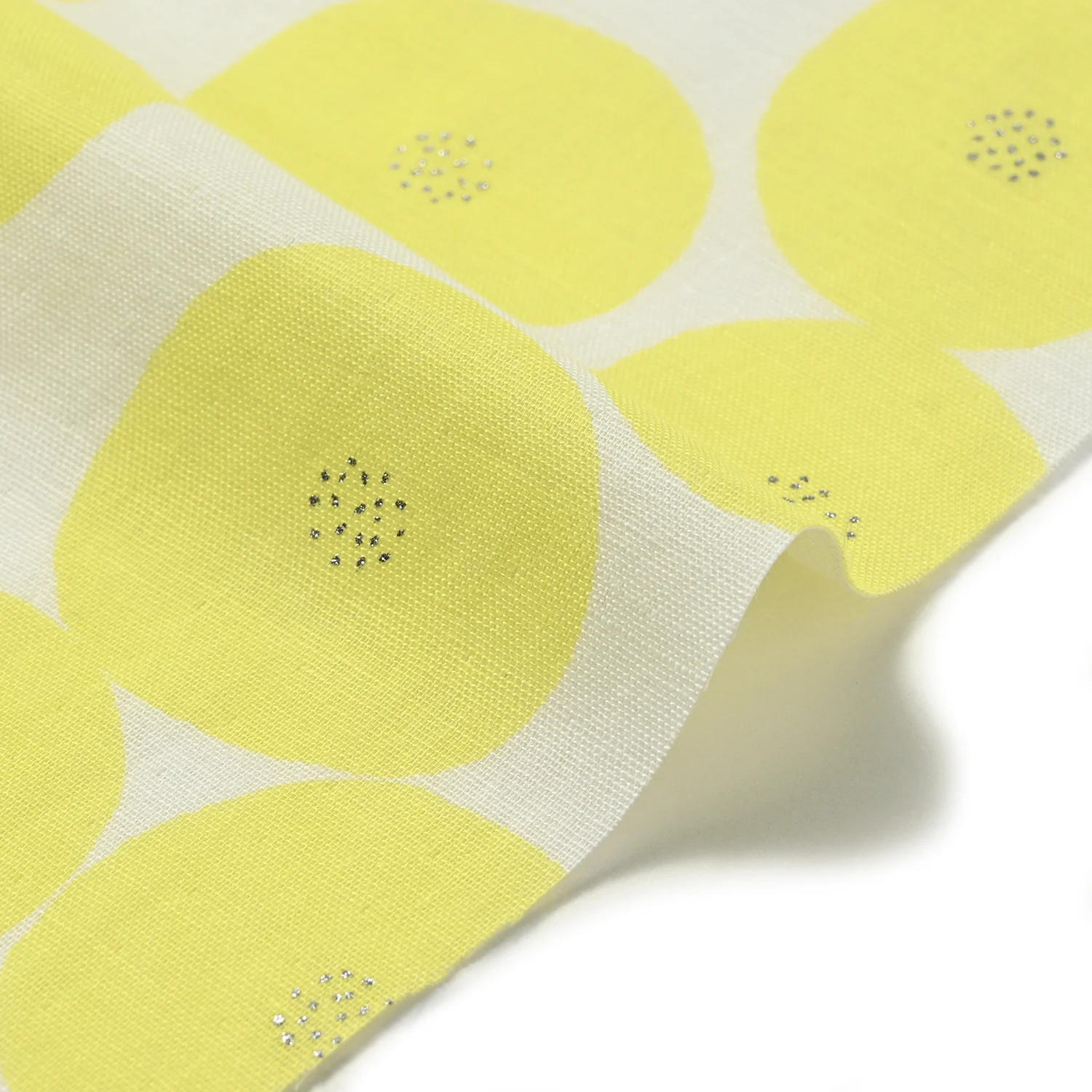 MUDDY WORKS Mini Anpan Cotton Double Gauze - White x Yellow x Silver Glitter - Image 2