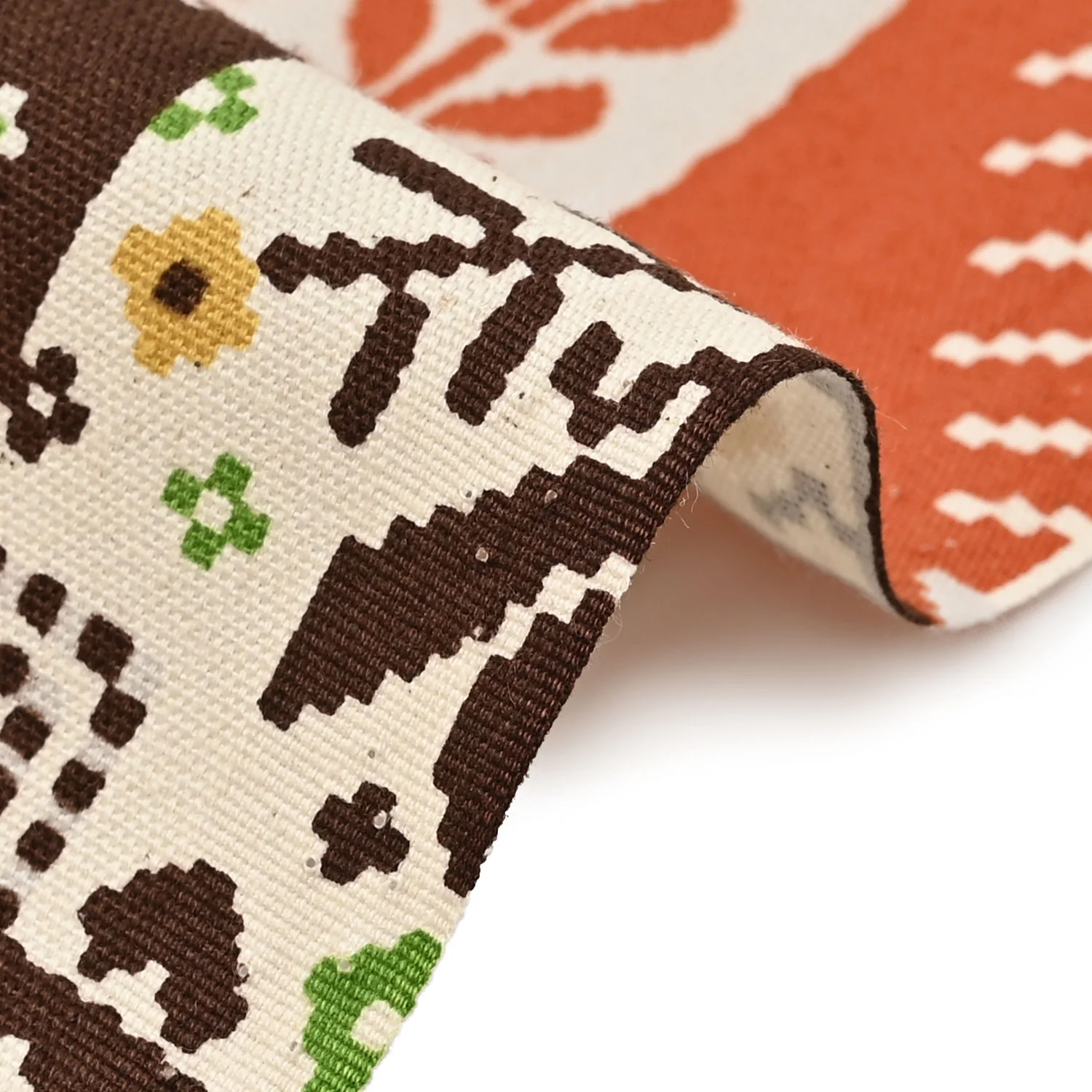 Nordic Hugs Cotton Oxford - Yellow x Brown YPA-66010-1 - Image 2