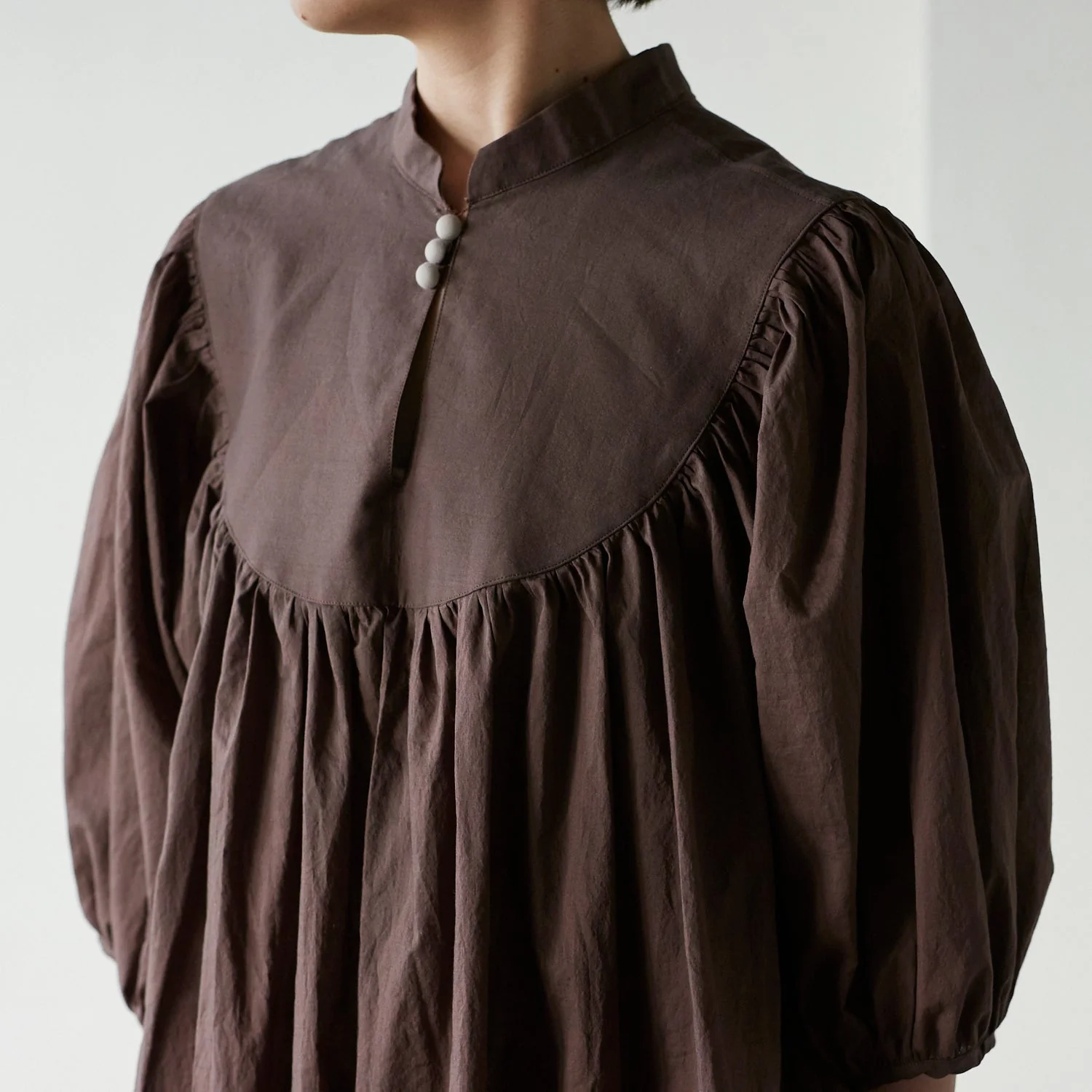 Nuno to Mono Cotton Washed Lawn - Brown YKA-590-1 - Image 4