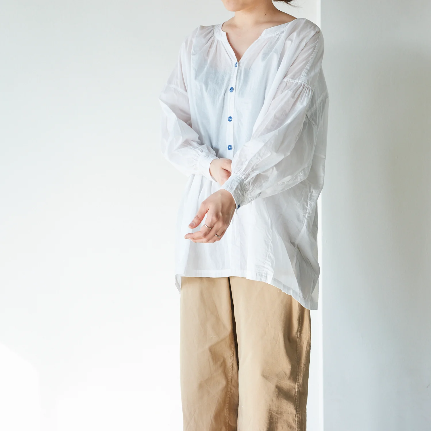 Nuno to Mono Cotton Washed Lawn - White YKA-590-1 - Image 3