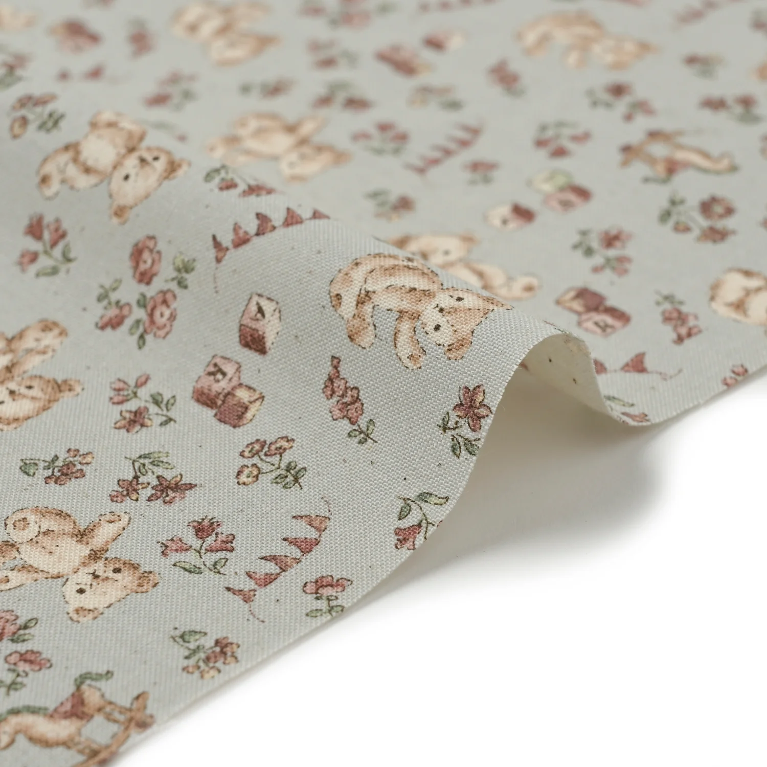 Petit Princess Teddy Bear Cotton Sheeting - Dark Grey YKA-29030-1 - Image 6