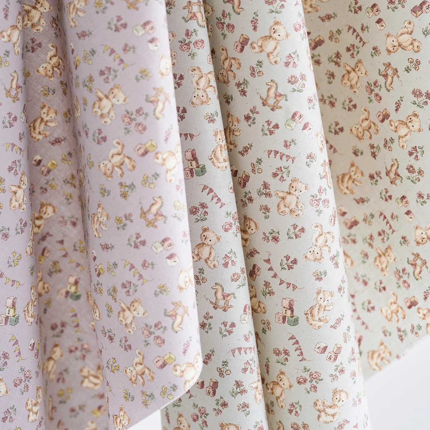 Petit Princess Teddy Bear Cotton Sheeting - Dark Grey YKA-29030-1 - Image 3