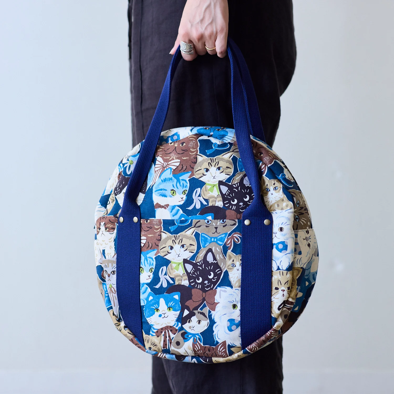 Powerful Animal Cats Retro Oxford - Navy YGA-76080-1 - Image 7