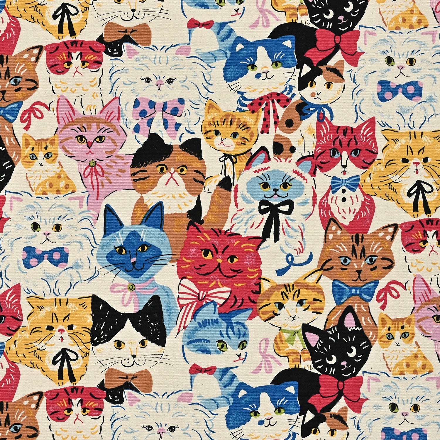 Powerful Animal Cats Retro Oxford - White YGA-76080-1